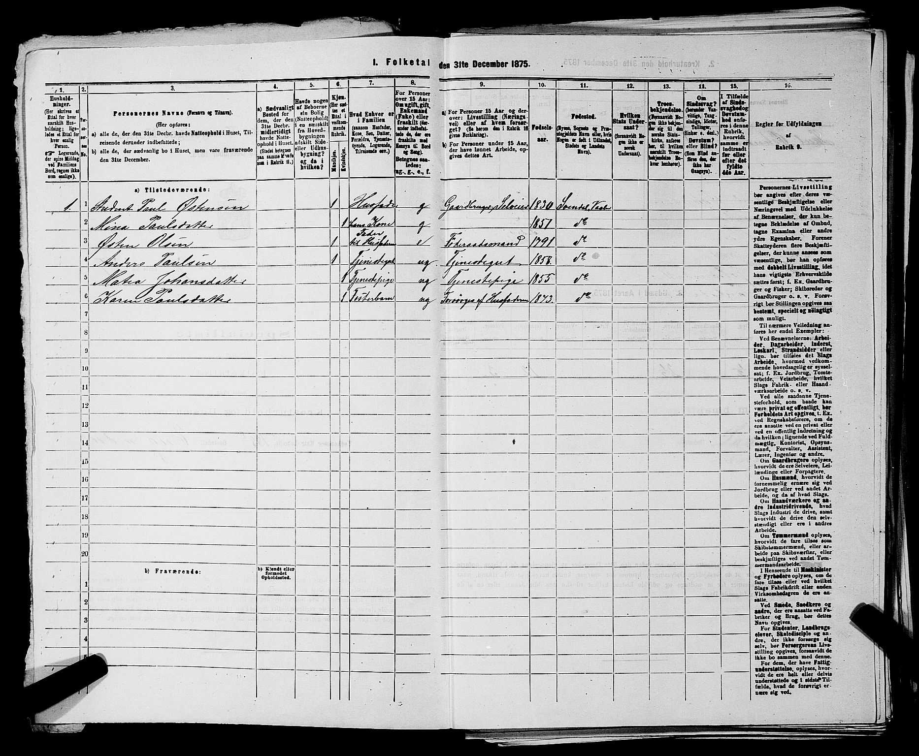 RA, 1875 census for 0137P Våler, 1875, p. 865