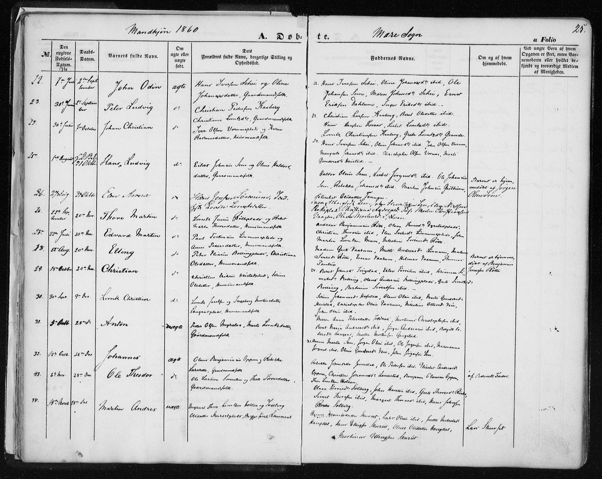 Ministerialprotokoller, klokkerbøker og fødselsregistre - Nord-Trøndelag, SAT/A-1458/735/L0342: Parish register (official) no. 735A07 /1, 1849-1862, p. 25