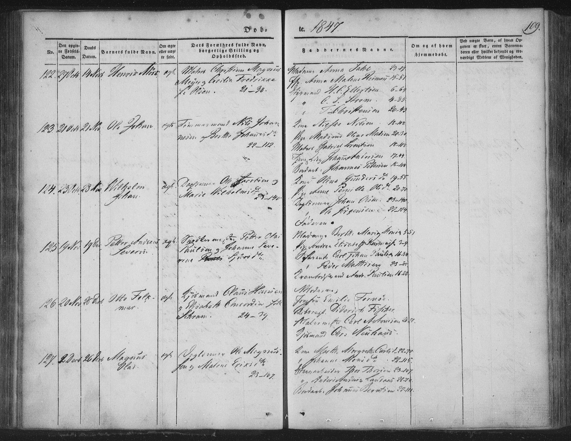 Korskirken sokneprestembete, SAB/A-76101/H/Haa/L0016: Parish register (official) no. B 2, 1841-1851, p. 109