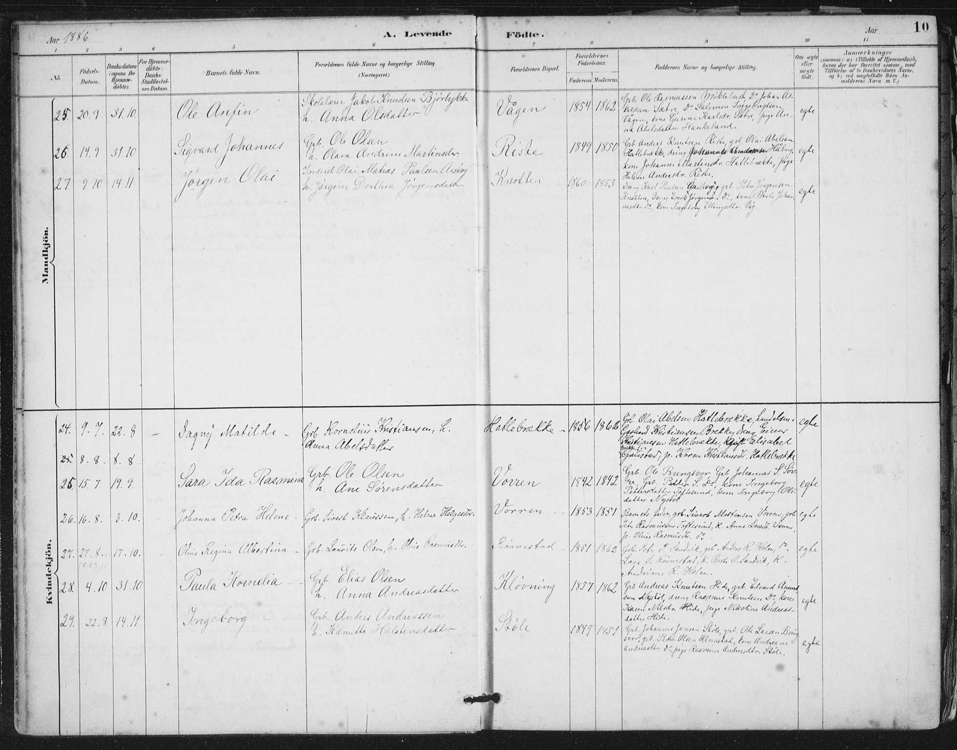 Ministerialprotokoller, klokkerbøker og fødselsregistre - Møre og Romsdal, AV/SAT-A-1454/503/L0037: Parish register (official) no. 503A05, 1884-1900, p. 10