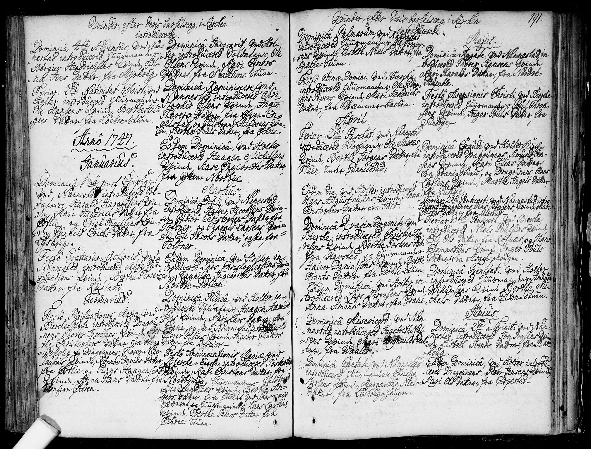 Nannestad prestekontor Kirkebøker, SAO/A-10414a/F/Fa/L0006: Parish register (official) no. I 6, 1739-1754, p. 191