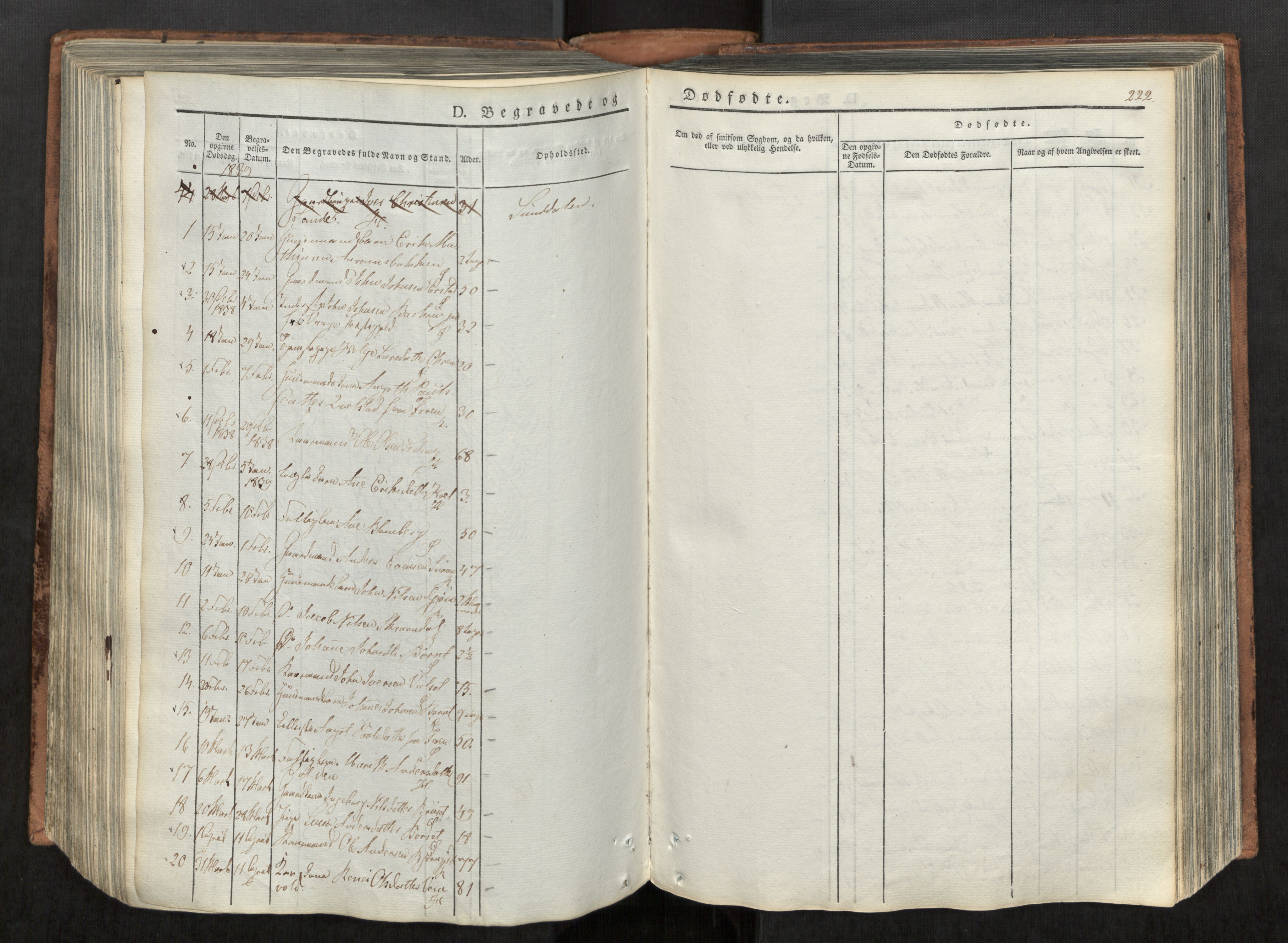 Ministerialprotokoller, klokkerbøker og fødselsregistre - Møre og Romsdal, AV/SAT-A-1454/590/L1012: Parish register (official) no. 590A04, 1832-1846, p. 222