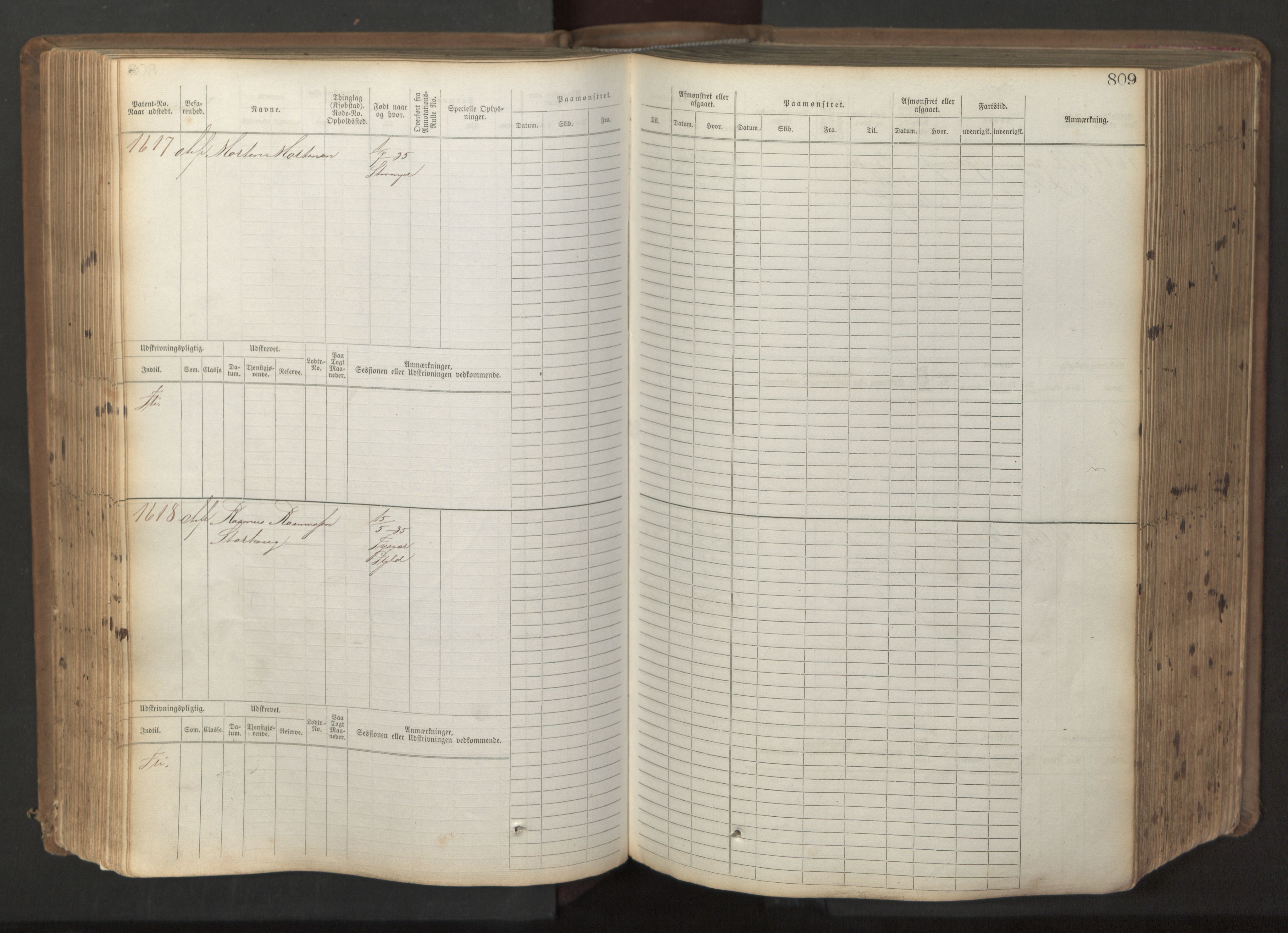 Stavanger sjømannskontor, AV/SAST-A-102006/F/Fb/Fbb/L0017: Sjøfartshovedrulle patnentnr. 1203-2402 (dublett), 1869, p. 212