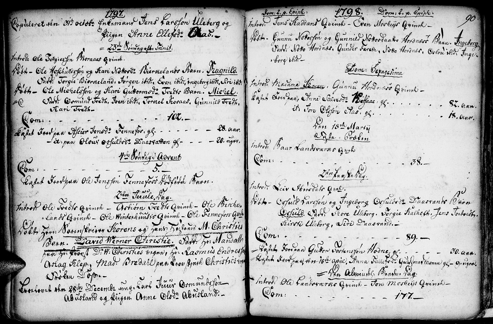 Evje sokneprestkontor, SAK/1111-0008/F/Fa/Fab/L0002: Parish register (official) no. A 2, 1765-1816, p. 90