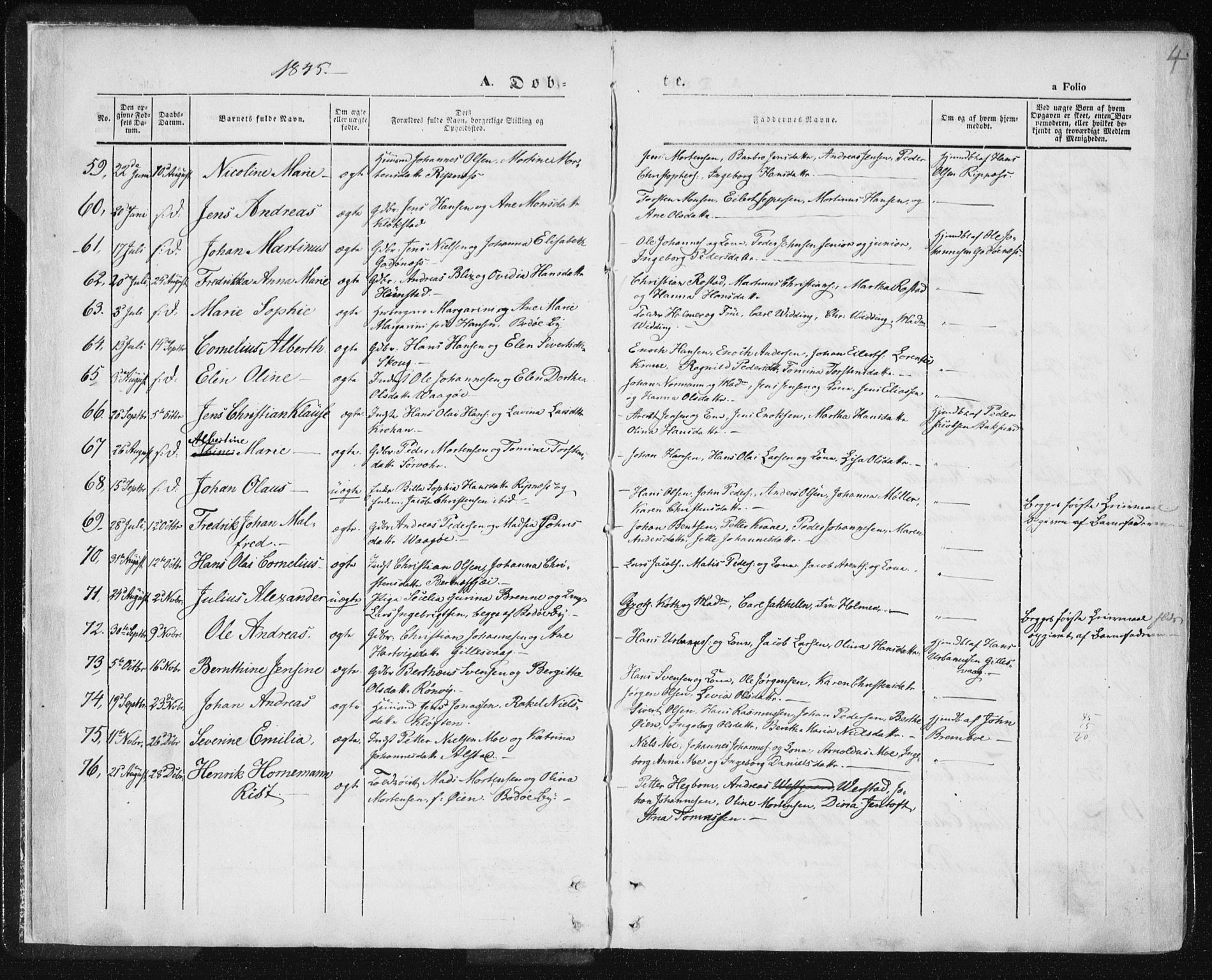 Ministerialprotokoller, klokkerbøker og fødselsregistre - Nordland, AV/SAT-A-1459/801/L0007: Parish register (official) no. 801A07, 1845-1863, p. 4