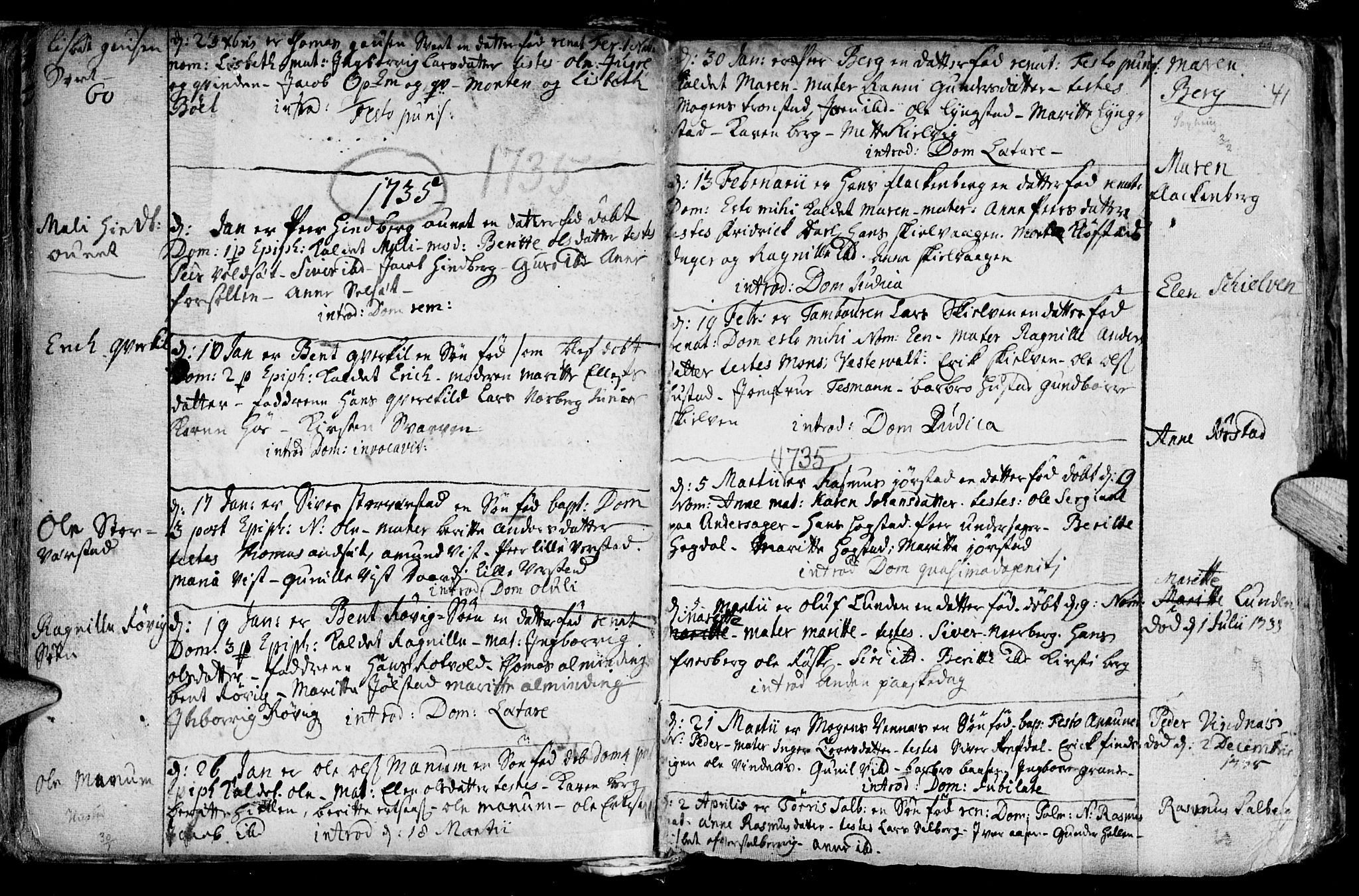 Ministerialprotokoller, klokkerbøker og fødselsregistre - Nord-Trøndelag, SAT/A-1458/730/L0272: Parish register (official) no. 730A01, 1733-1764, p. 41