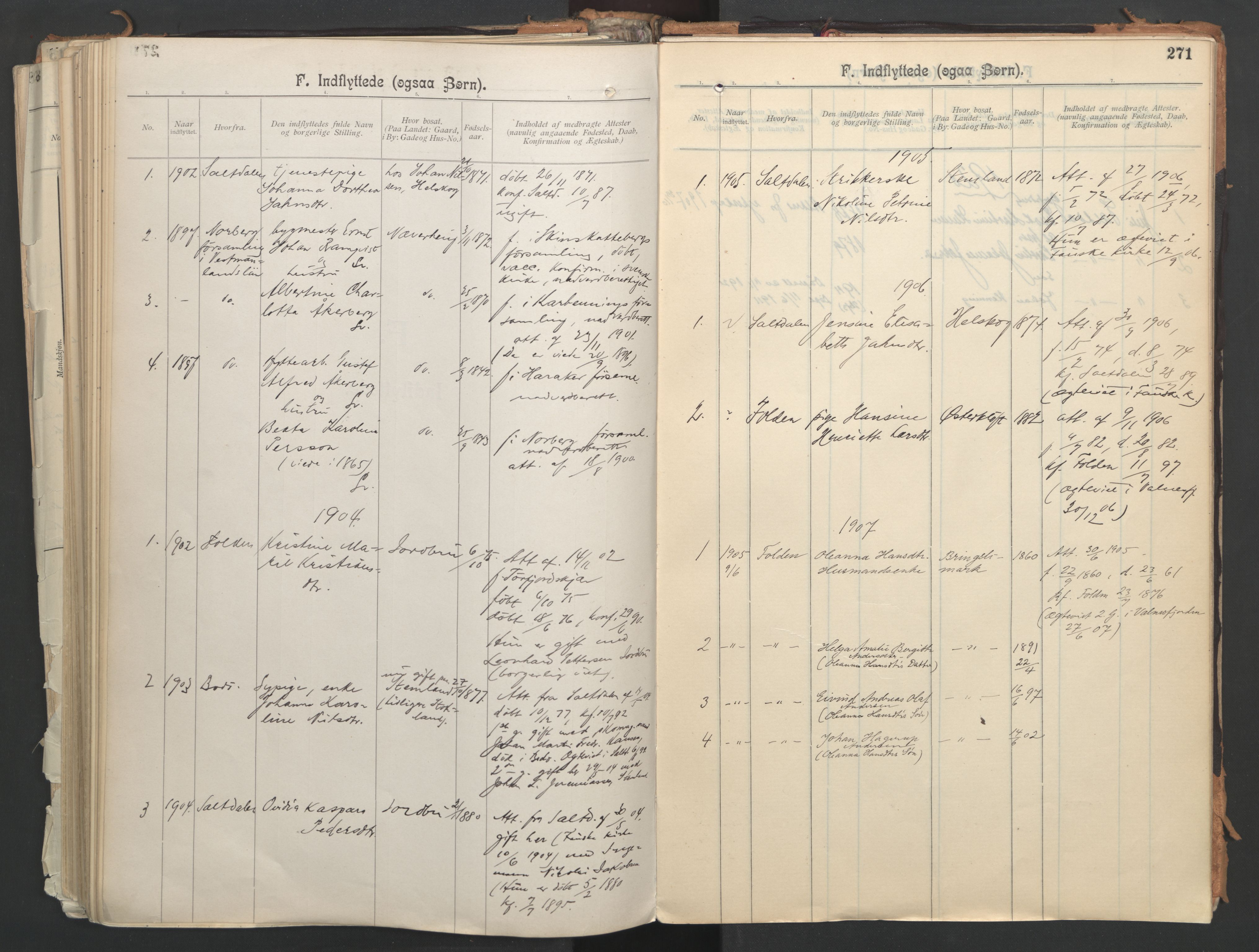 Ministerialprotokoller, klokkerbøker og fødselsregistre - Nordland, AV/SAT-A-1459/851/L0724: Parish register (official) no. 851A01, 1901-1922, p. 271