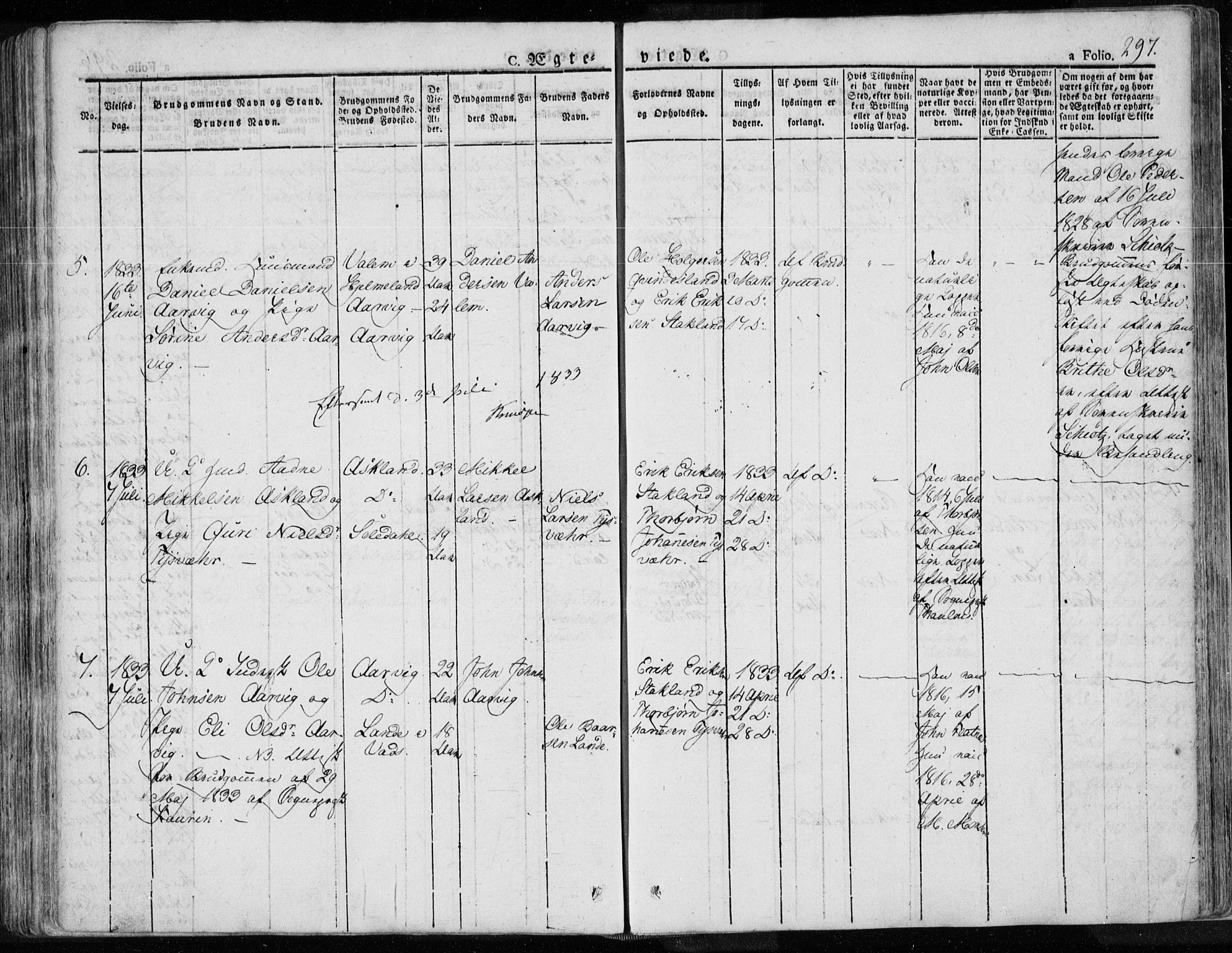Tysvær sokneprestkontor, SAST/A -101864/H/Ha/Haa/L0001: Parish register (official) no. A 1.1, 1831-1856, p. 297