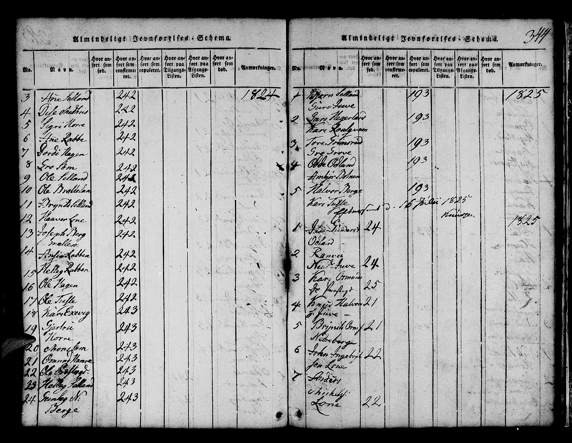 Røldal sokneprestembete, SAB/A-100247: Parish register (copy) no. A 1, 1817-1860, p. 344