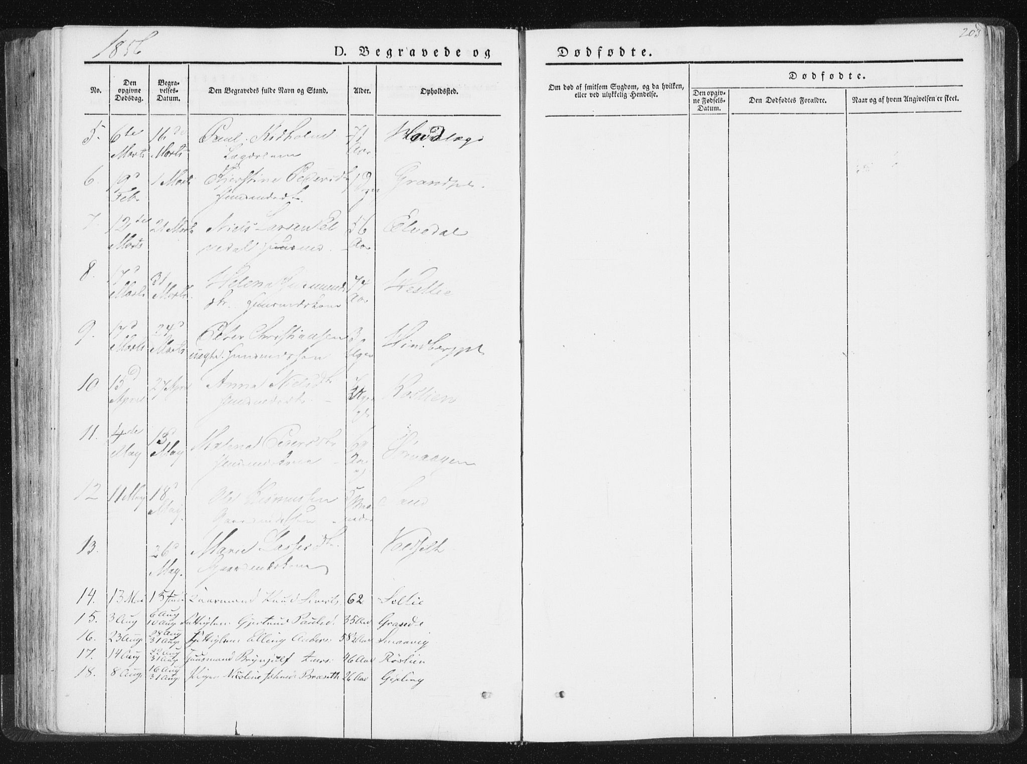 Ministerialprotokoller, klokkerbøker og fødselsregistre - Nord-Trøndelag, SAT/A-1458/744/L0418: Parish register (official) no. 744A02, 1843-1866, p. 203