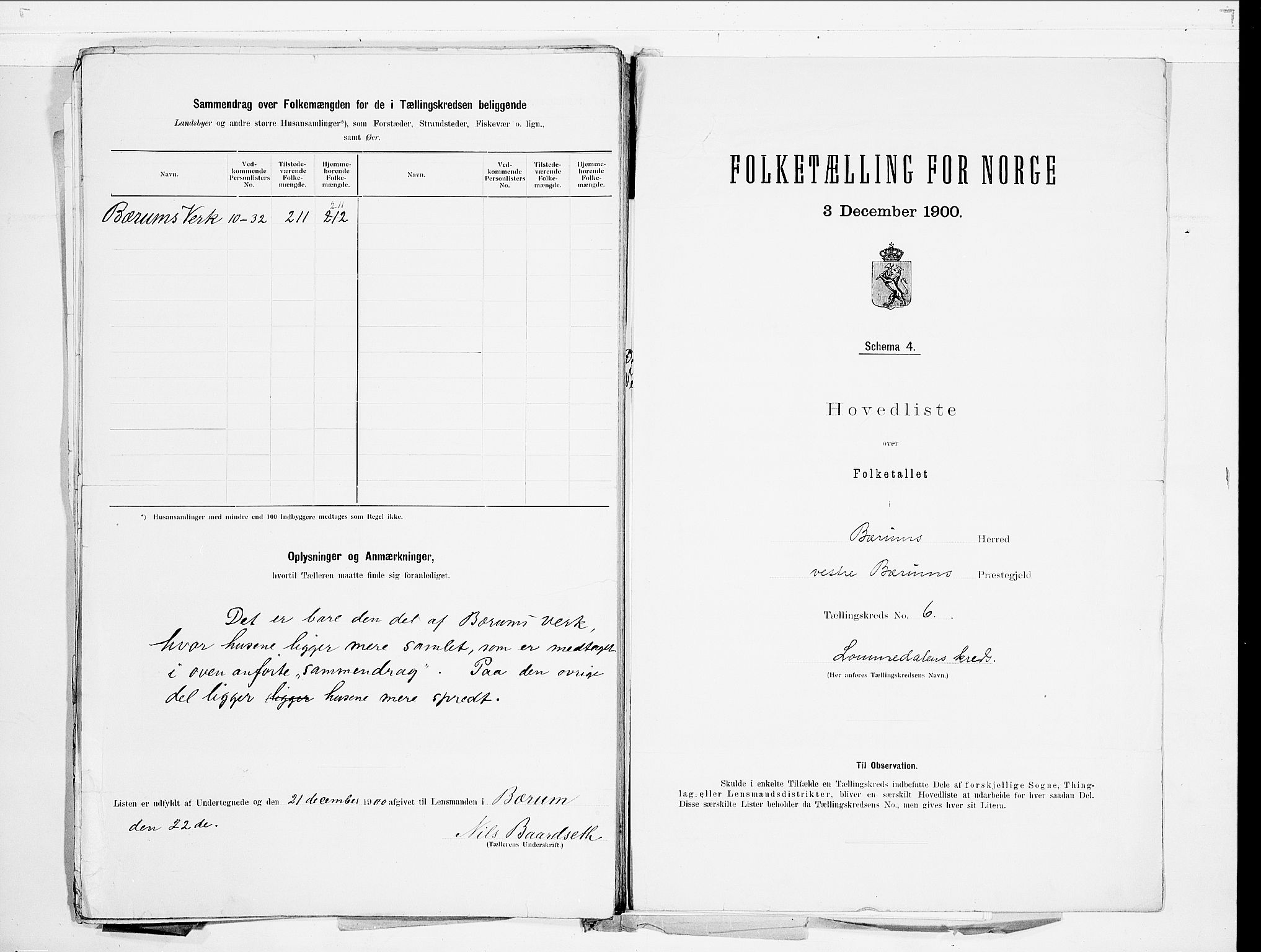 SAO, 1900 census for Bærum, 1900, p. 32