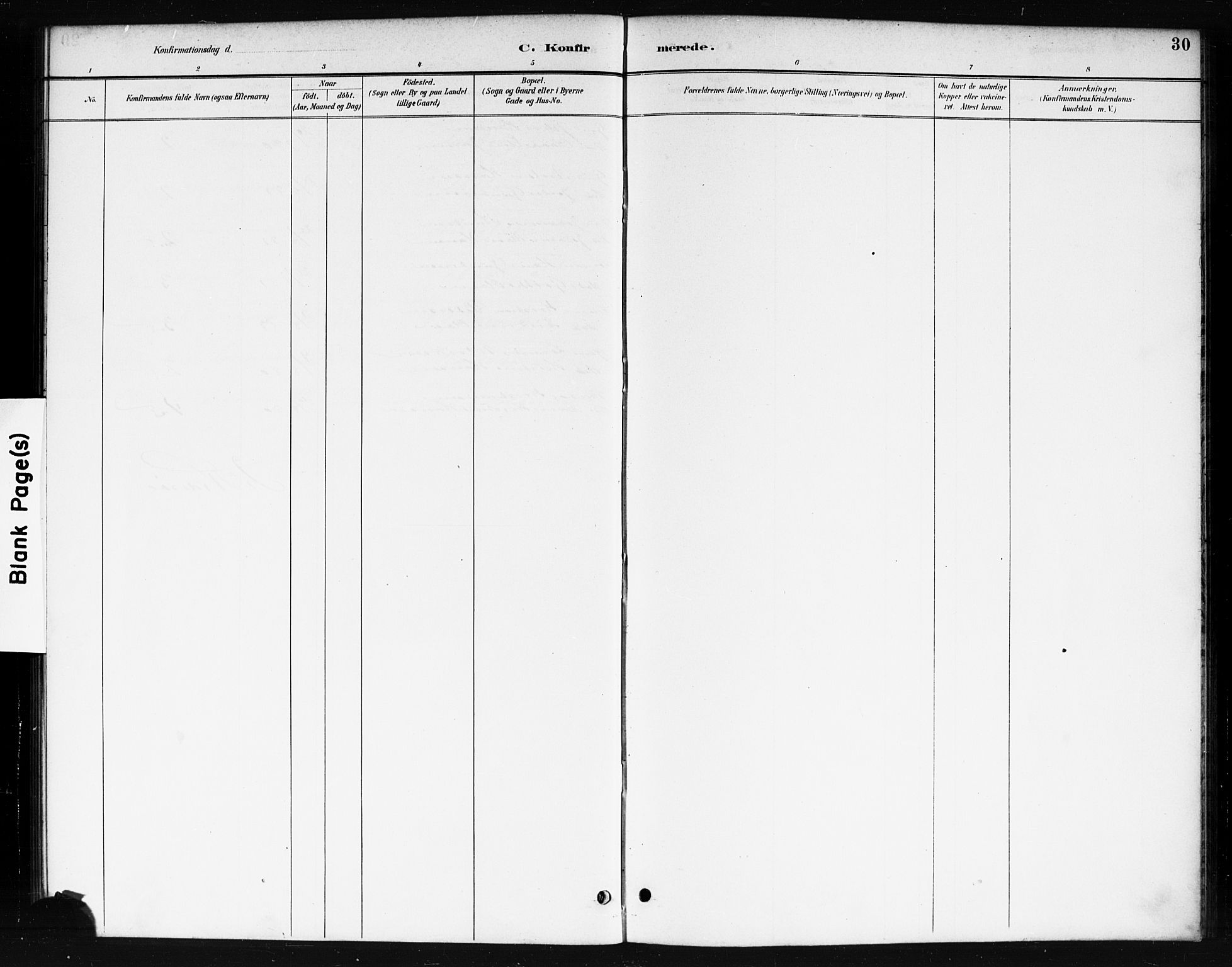 Skjeberg prestekontor Kirkebøker, SAO/A-10923/F/Fb/L0001: Parish register (official) no. II 1, 1886-1894, p. 30