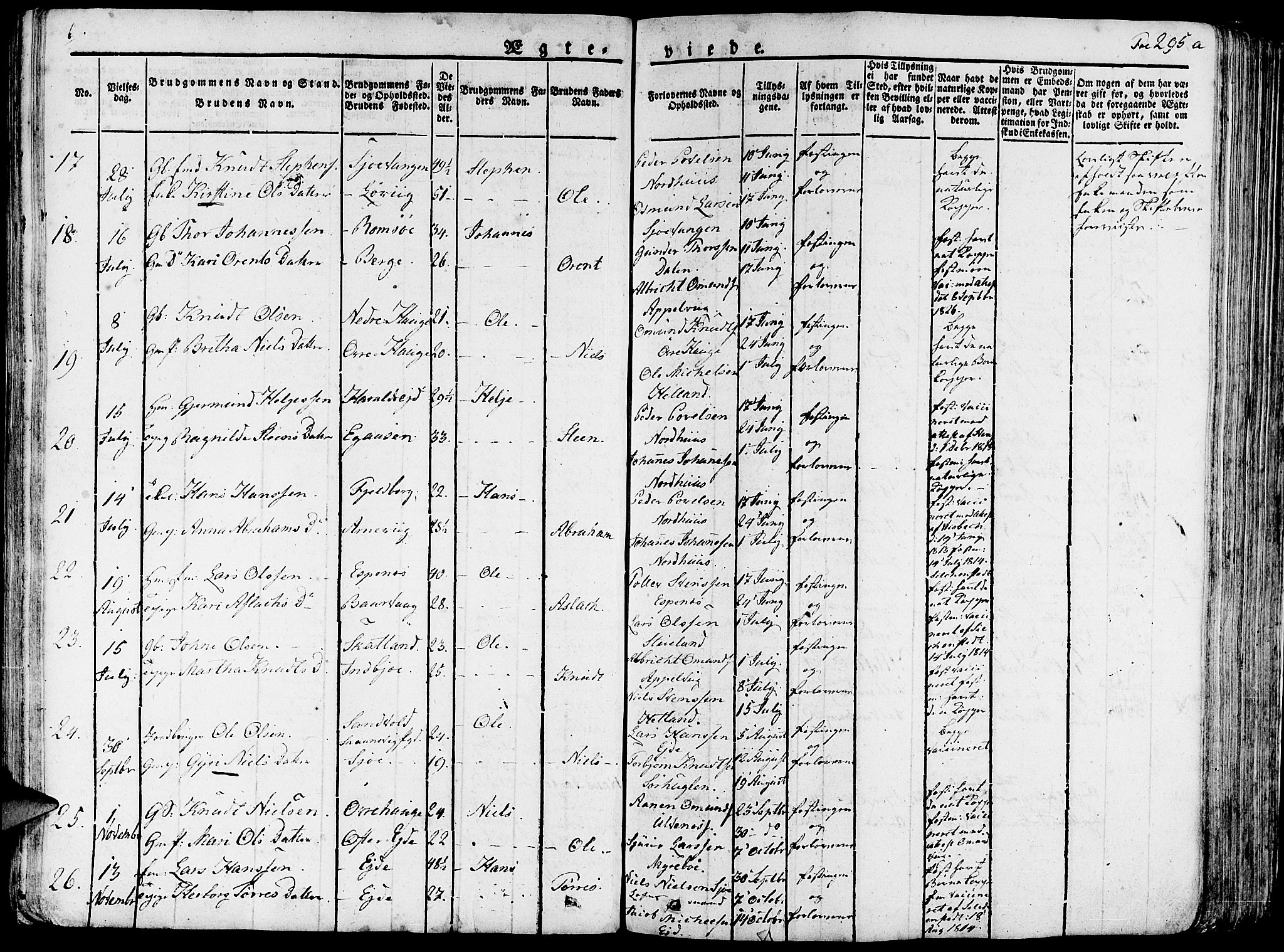 Fjelberg sokneprestembete, AV/SAB-A-75201/H/Haa: Parish register (official) no. A 5, 1822-1834, p. 295