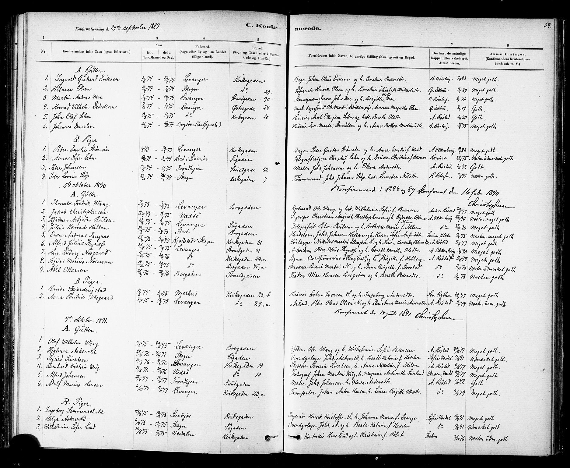 Ministerialprotokoller, klokkerbøker og fødselsregistre - Nord-Trøndelag, SAT/A-1458/720/L0192: Parish register (copy) no. 720C01, 1880-1917, p. 59