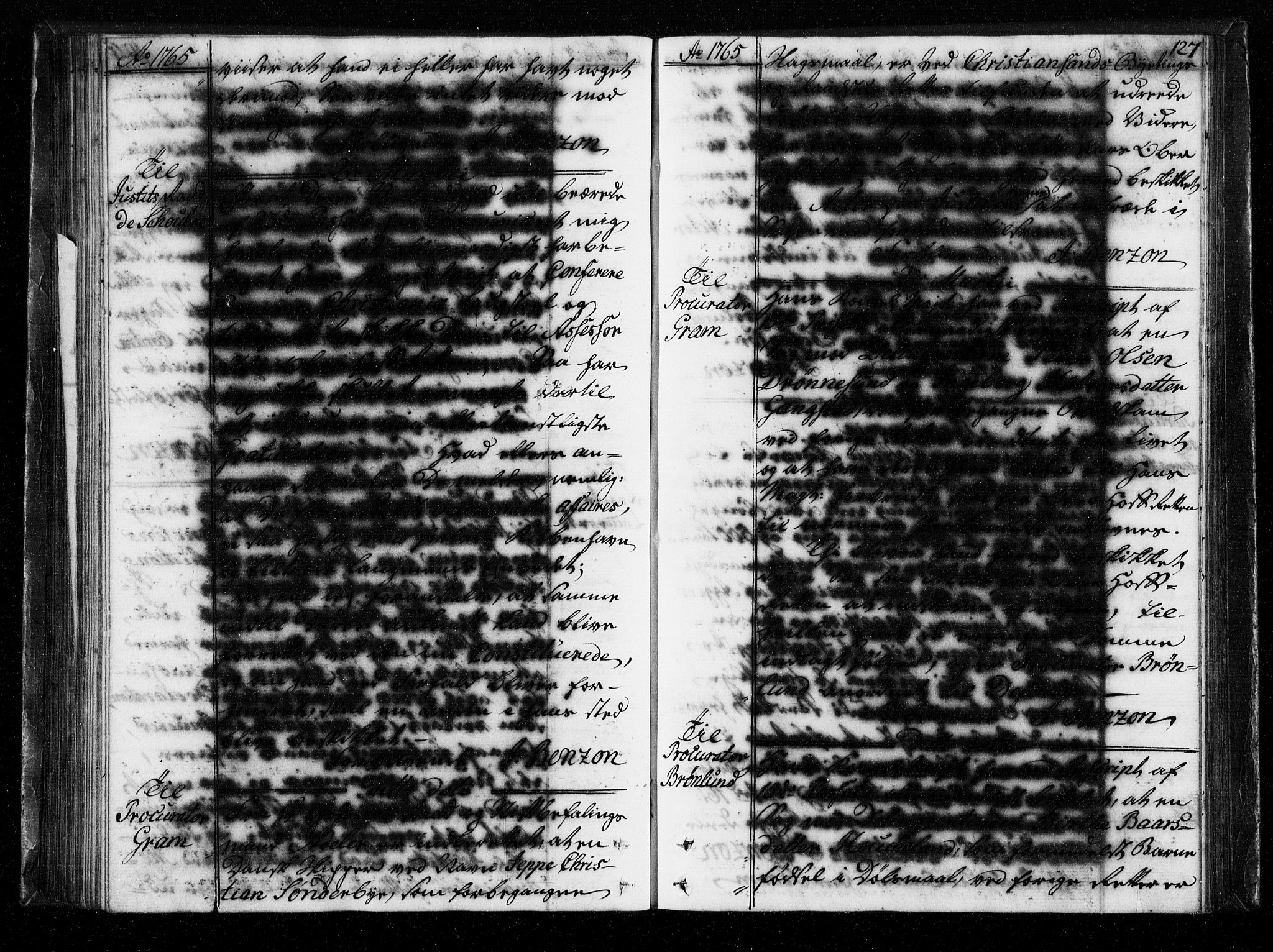 Stattholderembetet 1572-1771, AV/RA-EA-2870/Bf/L0004: Stattholderprotokoll (allmenn kopibok), 1764-1765, p. 126b-127a