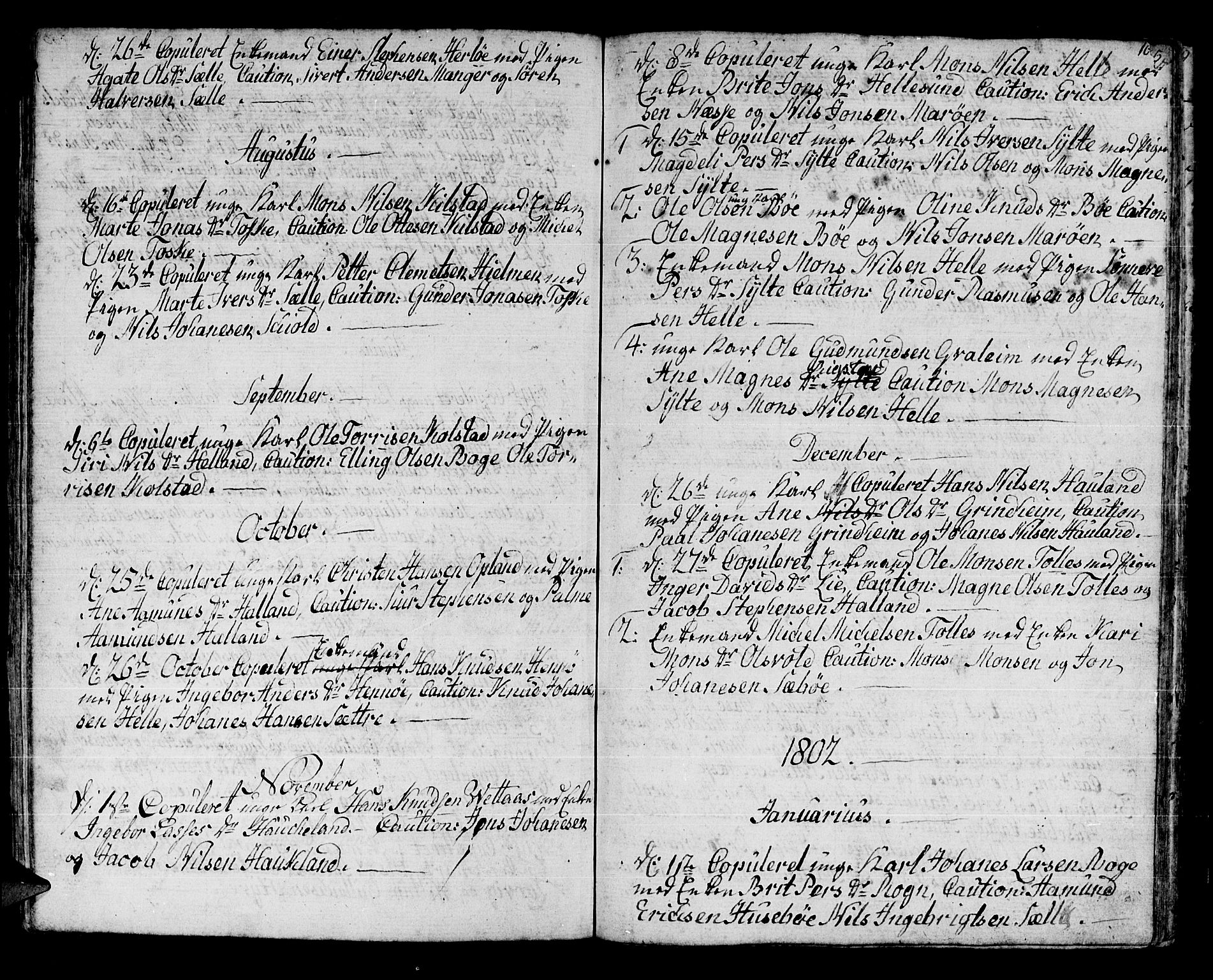 Manger sokneprestembete, SAB/A-76801/H/Haa: Parish register (official) no. A 2, 1792-1815, p. 164