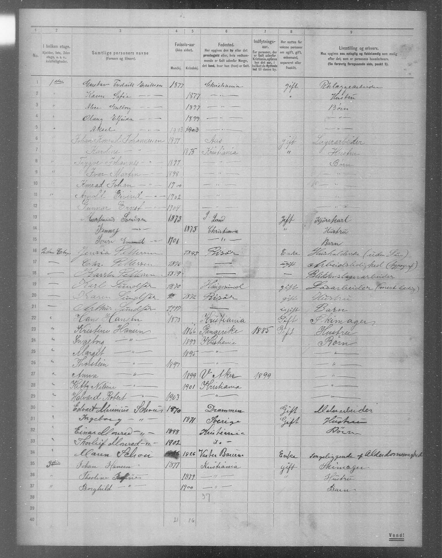 OBA, Municipal Census 1904 for Kristiania, 1904, p. 6949