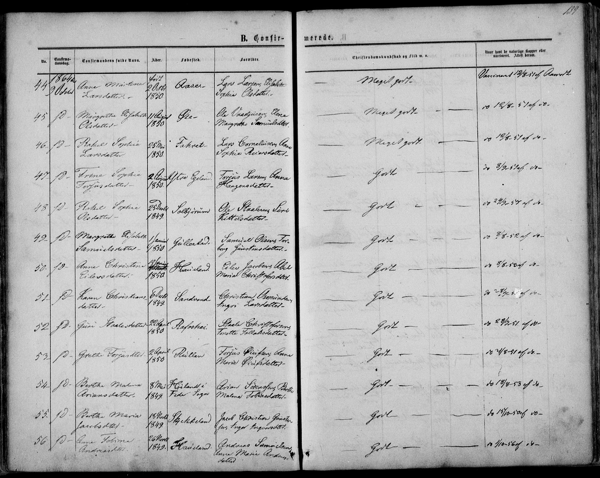 Kvinesdal sokneprestkontor, AV/SAK-1111-0026/F/Fa/Fab/L0006: Parish register (official) no. A 6, 1857-1869, p. 139