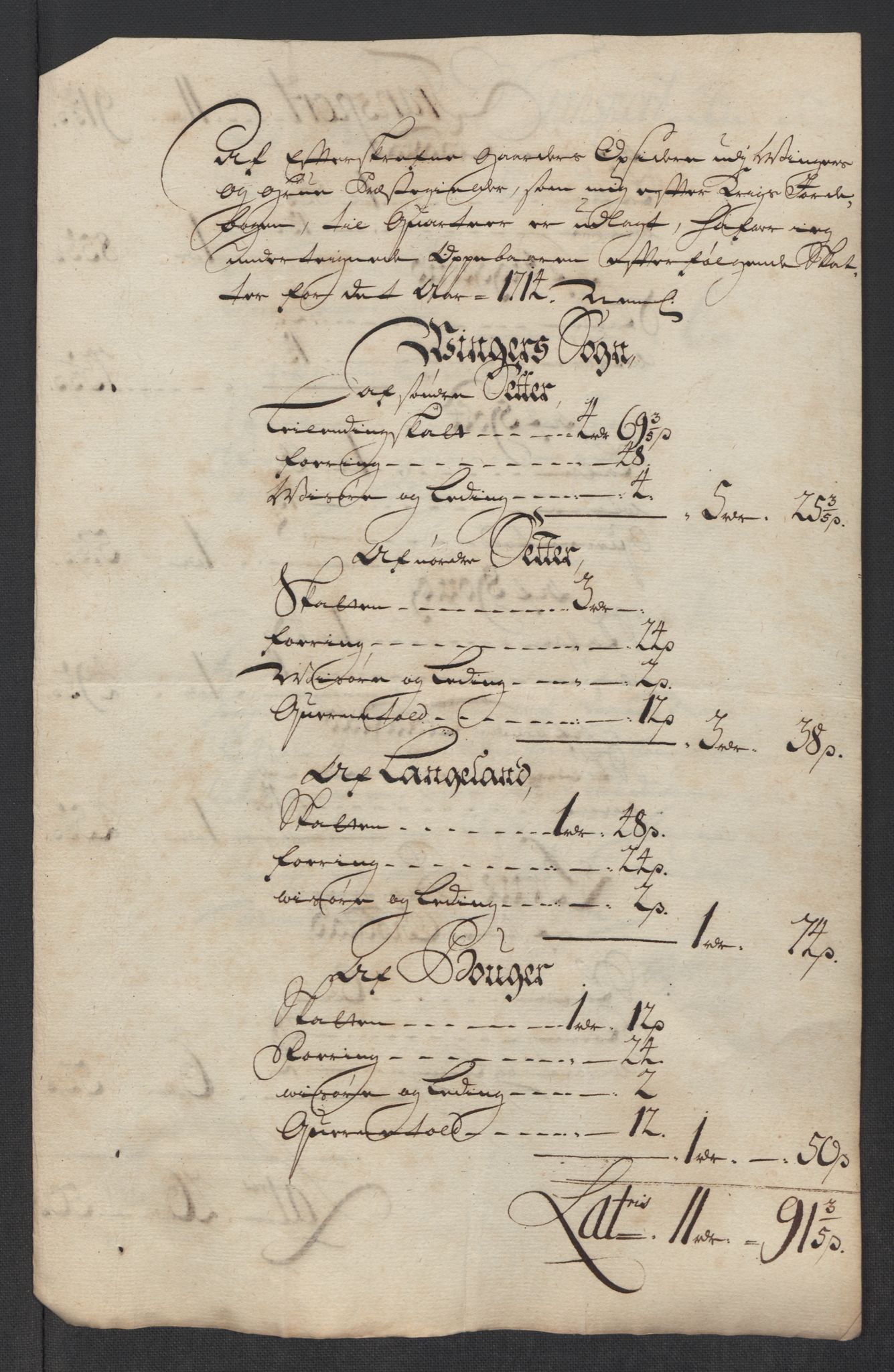 Rentekammeret inntil 1814, Reviderte regnskaper, Fogderegnskap, AV/RA-EA-4092/R13/L0852: Fogderegnskap Solør, Odal og Østerdal, 1714, p. 287