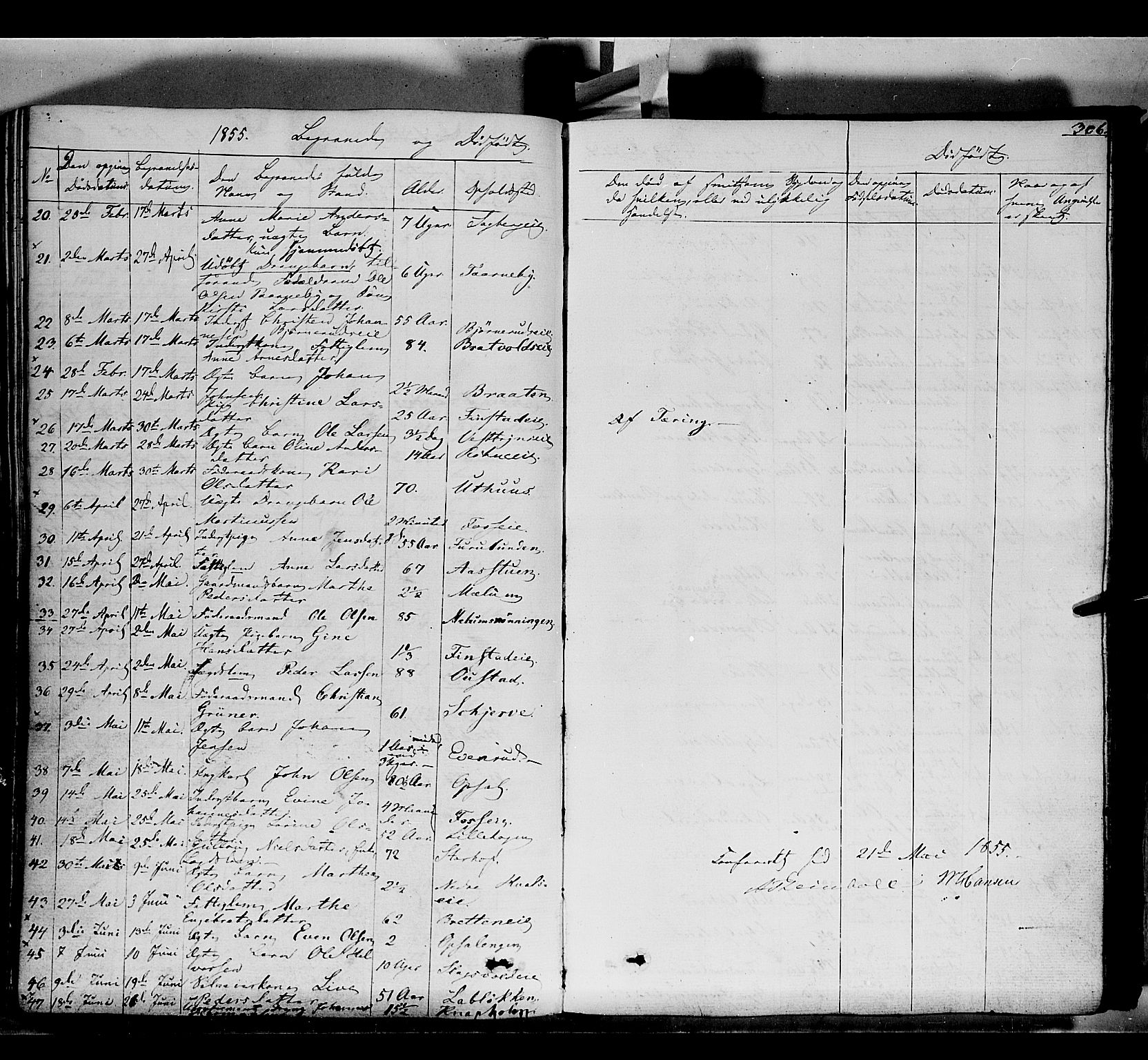 Romedal prestekontor, AV/SAH-PREST-004/K/L0004: Parish register (official) no. 4, 1847-1861, p. 306