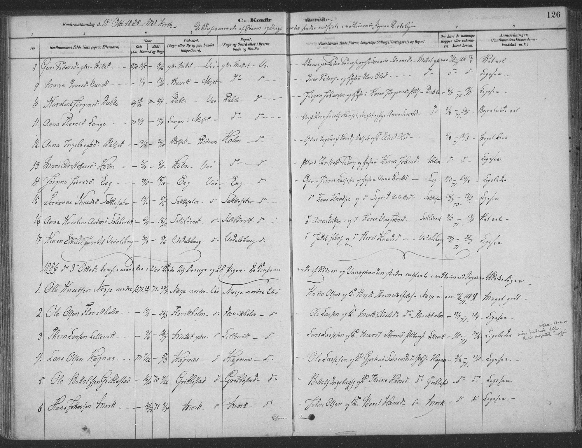 Ministerialprotokoller, klokkerbøker og fødselsregistre - Møre og Romsdal, SAT/A-1454/547/L0604: Parish register (official) no. 547A06, 1878-1906, p. 126