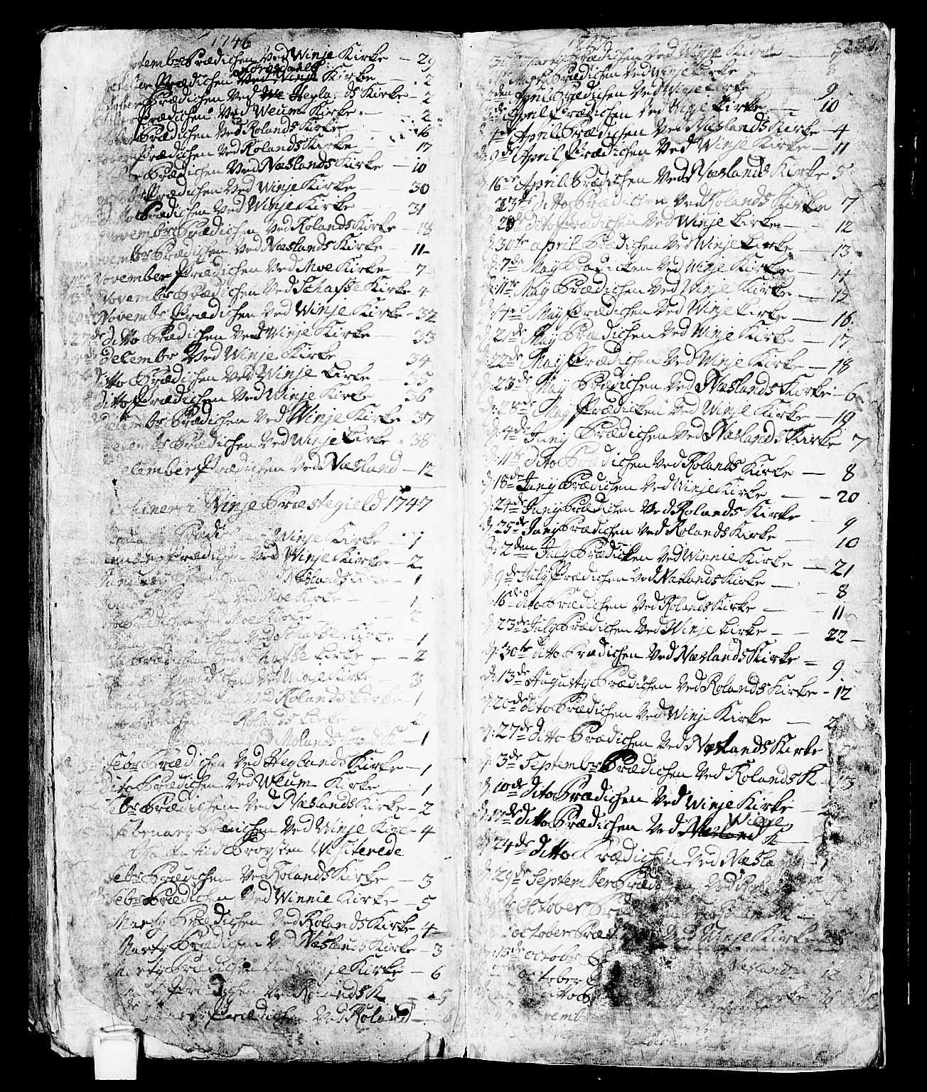 Vinje kirkebøker, AV/SAKO-A-312/F/Fa/L0001: Parish register (official) no. I 1, 1717-1766, p. 261