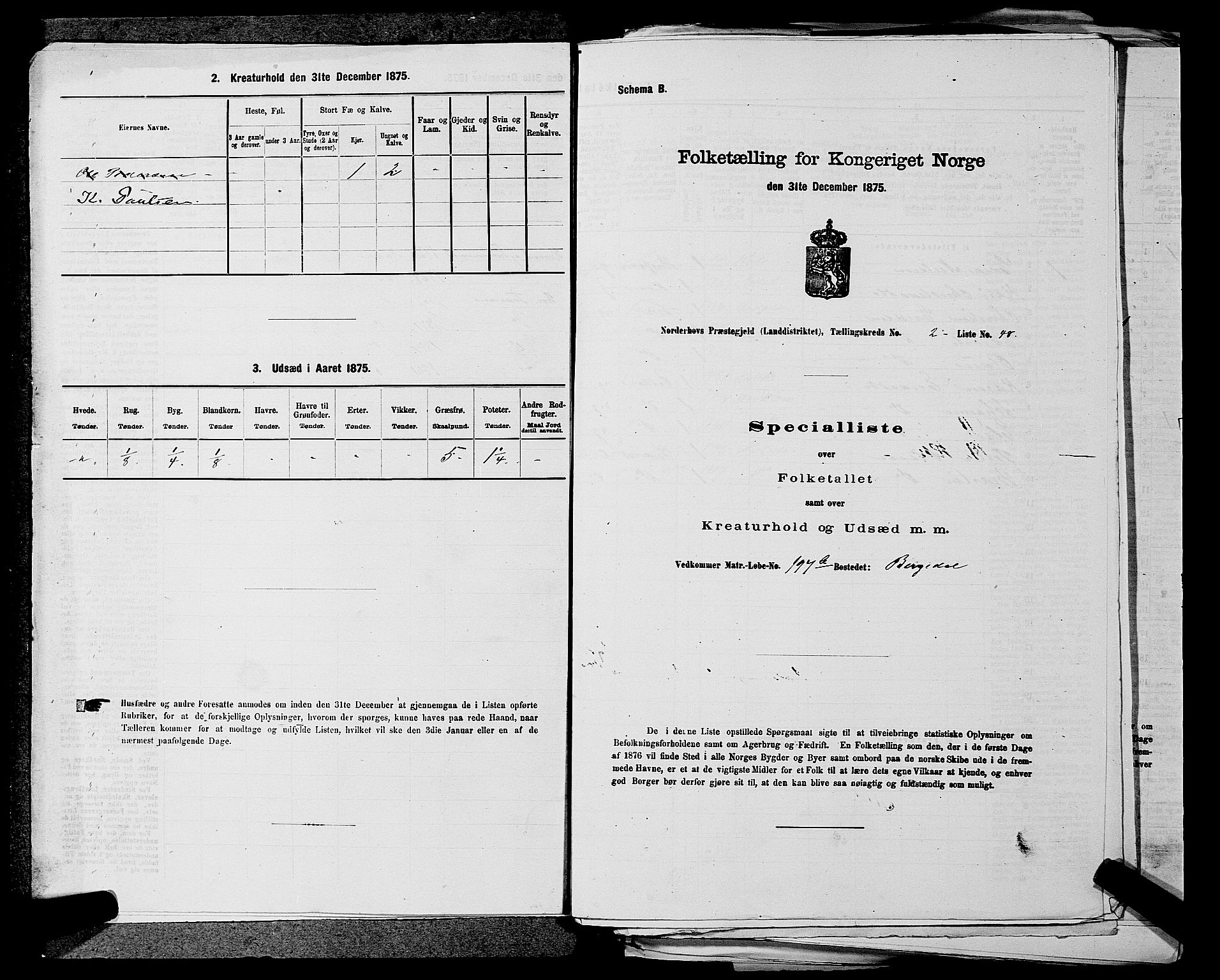 SAKO, 1875 census for 0613L Norderhov/Norderhov, Haug og Lunder, 1875, p. 373