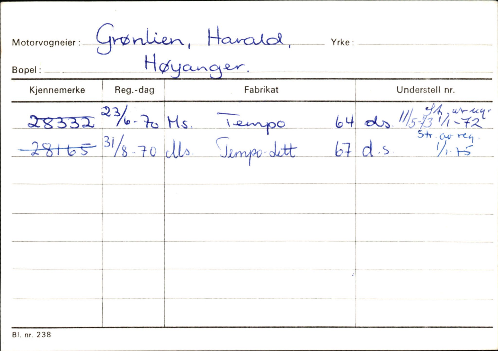 Statens vegvesen, Sogn og Fjordane vegkontor, AV/SAB-A-5301/4/F/L0130: Eigarregister Eid T-Å. Høyanger A-O, 1945-1975, p. 1181