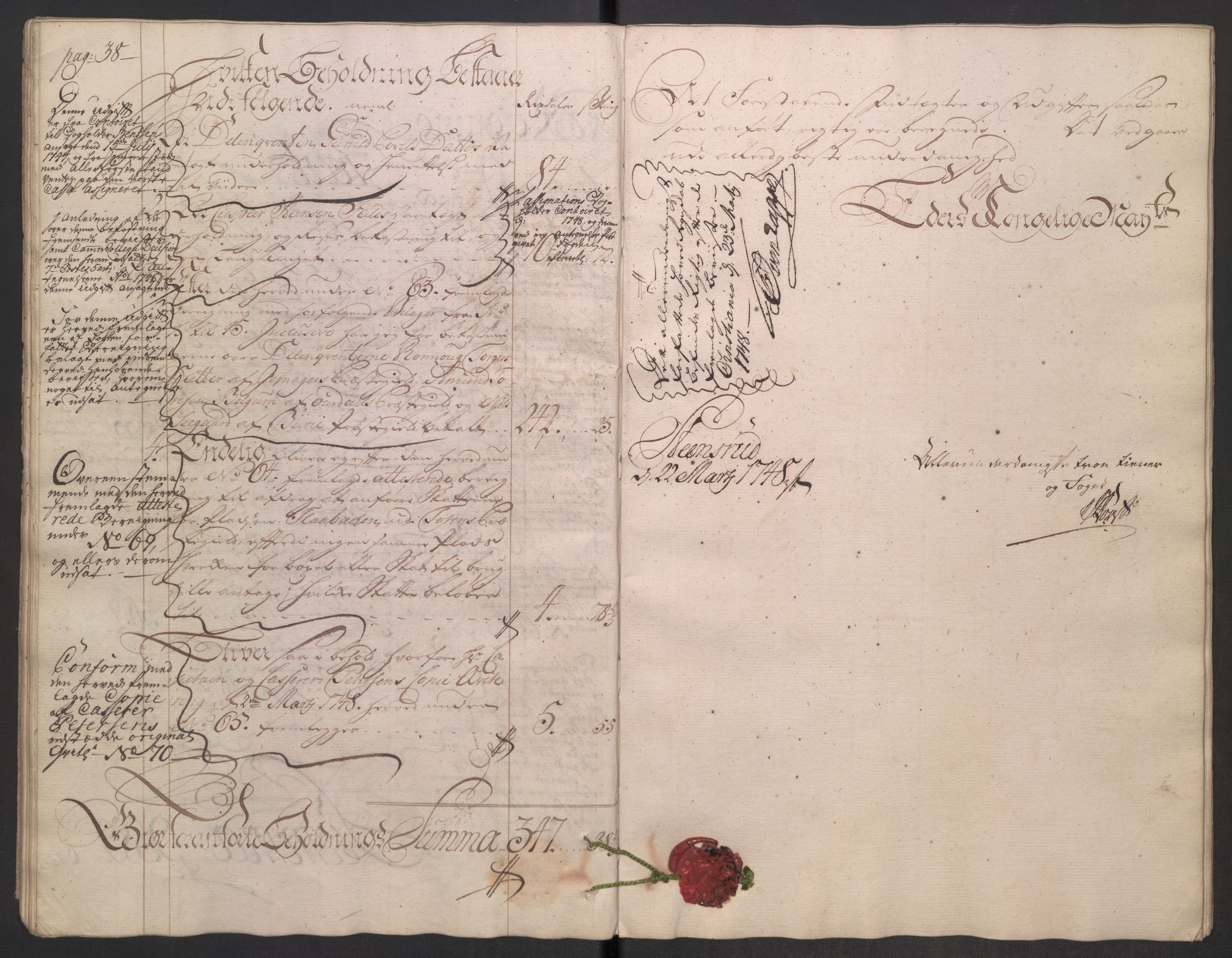 Rentekammeret inntil 1814, Reviderte regnskaper, Fogderegnskap, RA/EA-4092/R18/L1346: Fogderegnskap Hadeland, Toten og Valdres, 1747-1748, p. 22