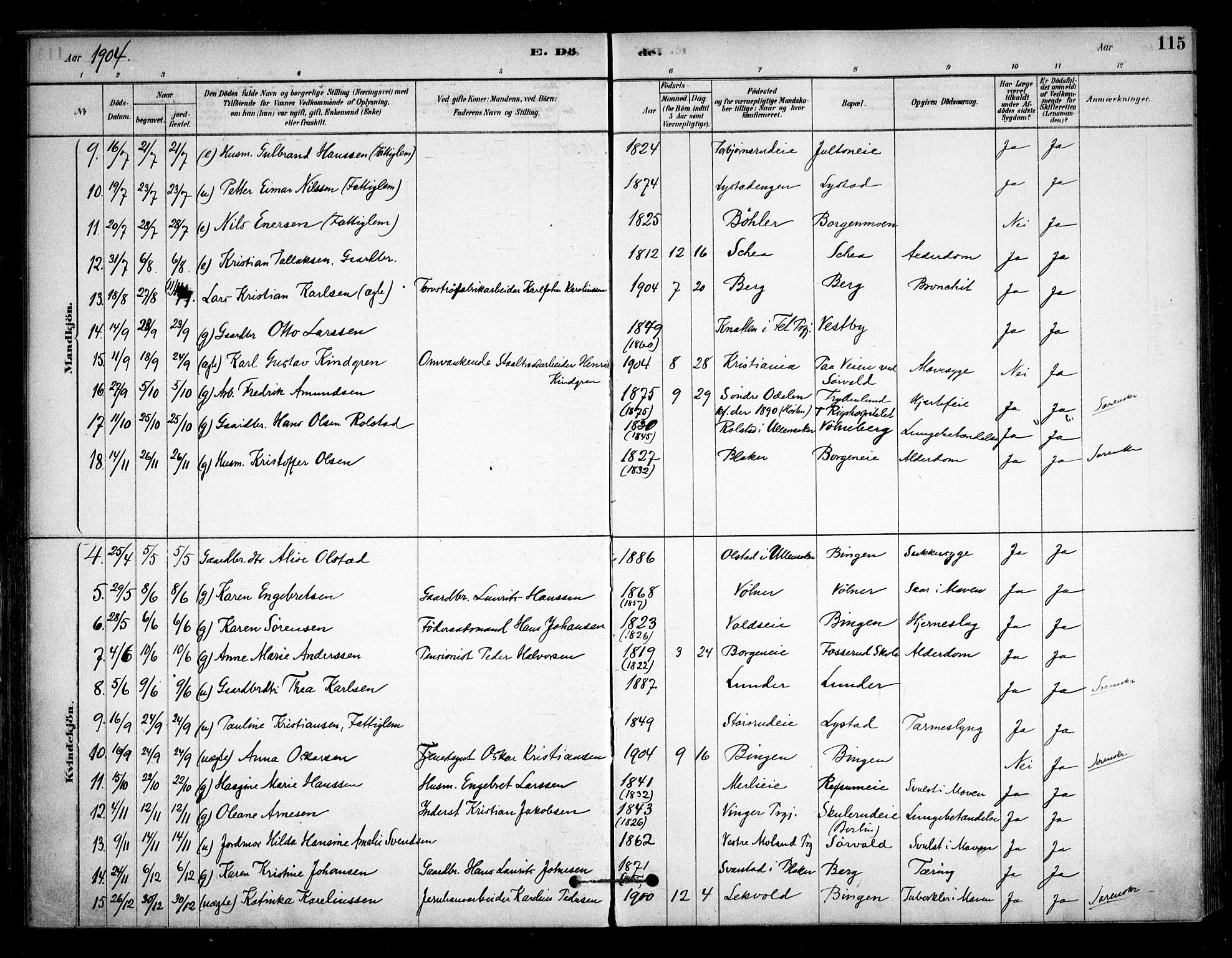 Sørum prestekontor Kirkebøker, AV/SAO-A-10303/F/Fa/L0008: Parish register (official) no. I 8, 1878-1914, p. 115