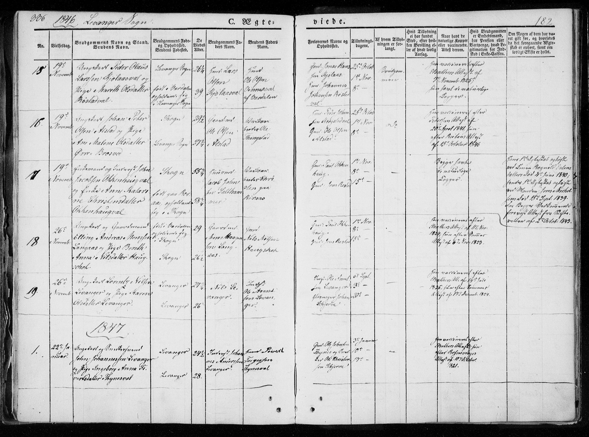 Ministerialprotokoller, klokkerbøker og fødselsregistre - Nord-Trøndelag, SAT/A-1458/720/L0183: Parish register (official) no. 720A01, 1836-1855, p. 182