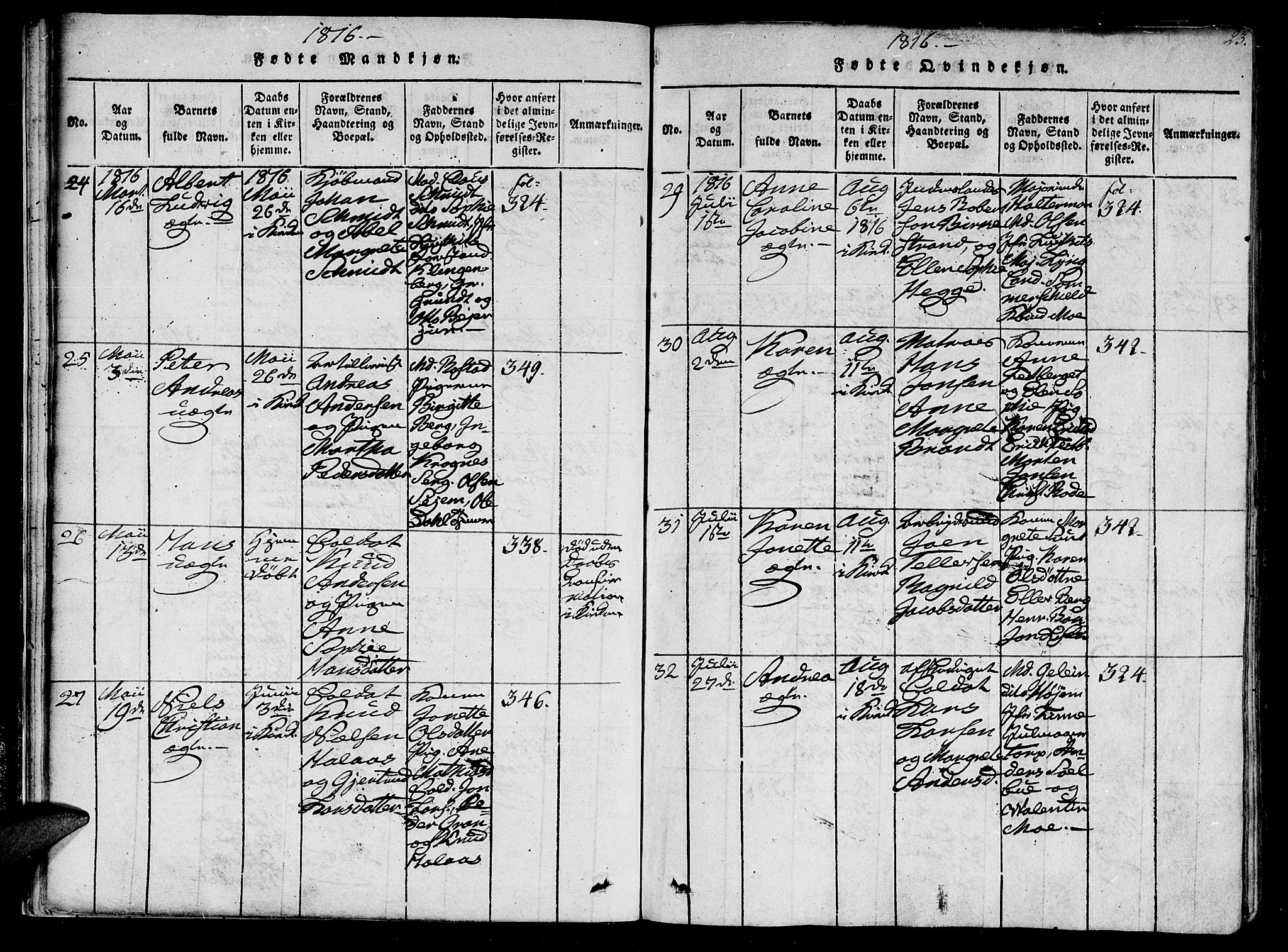 Ministerialprotokoller, klokkerbøker og fødselsregistre - Sør-Trøndelag, SAT/A-1456/602/L0107: Parish register (official) no. 602A05, 1815-1821, p. 23