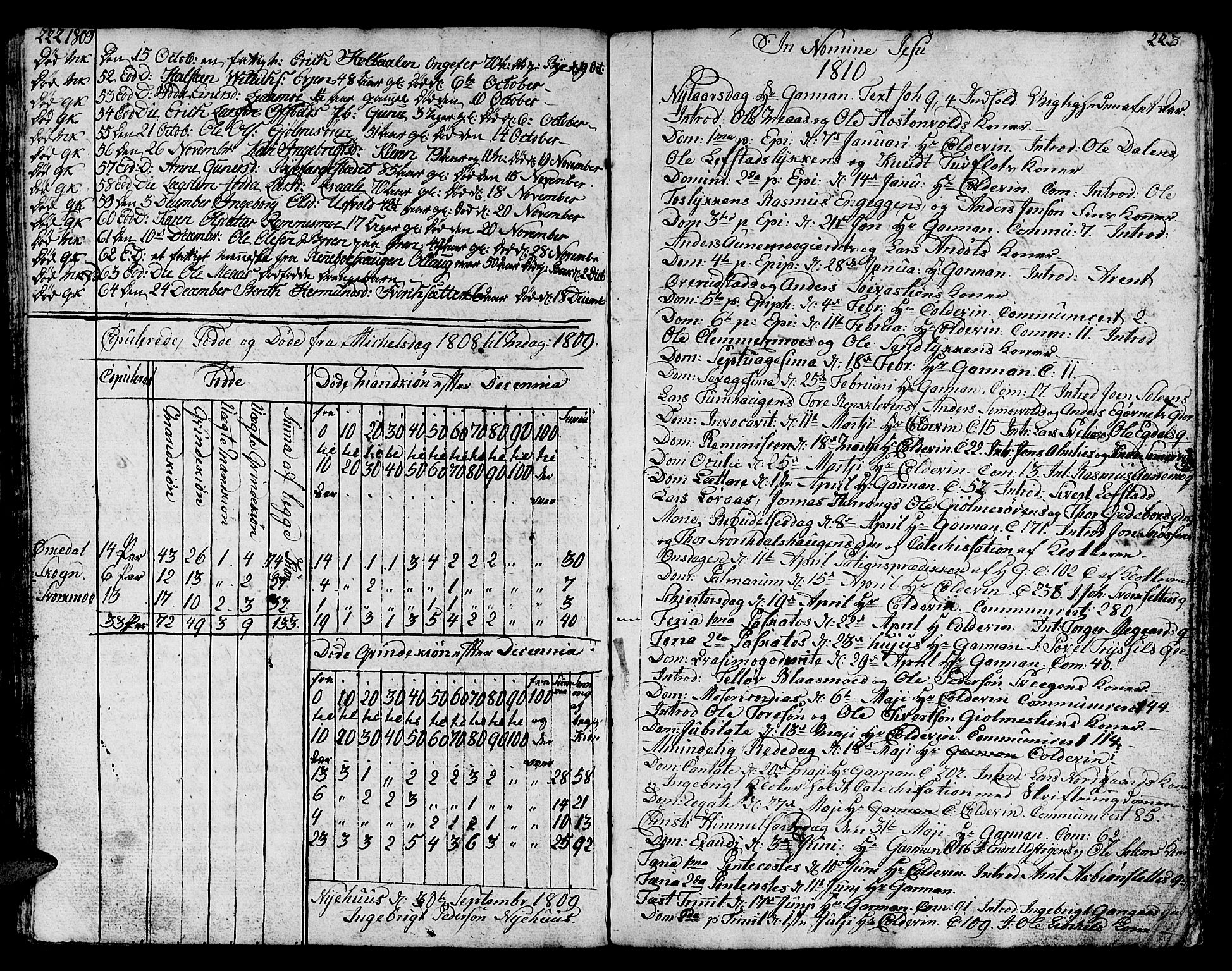 Ministerialprotokoller, klokkerbøker og fødselsregistre - Sør-Trøndelag, SAT/A-1456/668/L0815: Parish register (copy) no. 668C04, 1791-1815, p. 222-223
