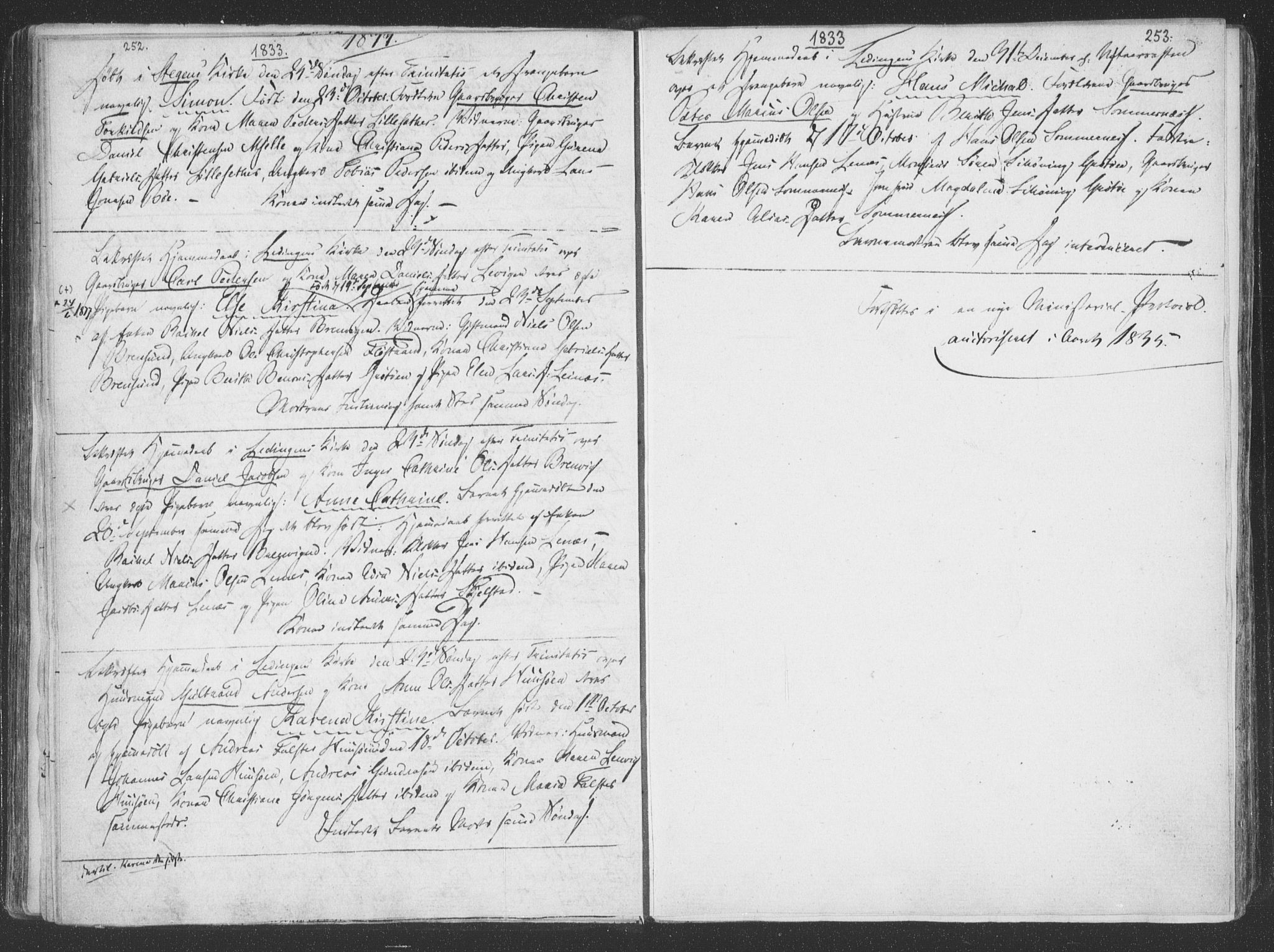 Ministerialprotokoller, klokkerbøker og fødselsregistre - Nordland, SAT/A-1459/855/L0798: Parish register (official) no. 855A06, 1821-1835, p. 252-253