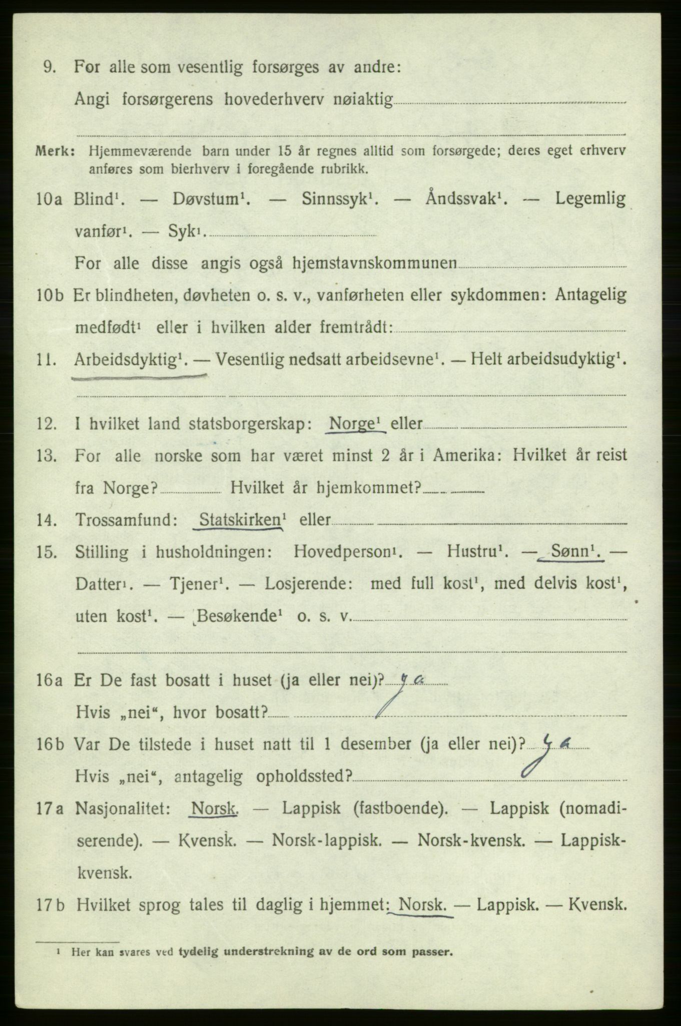 SATØ, 1920 census for , 1920, p. 637
