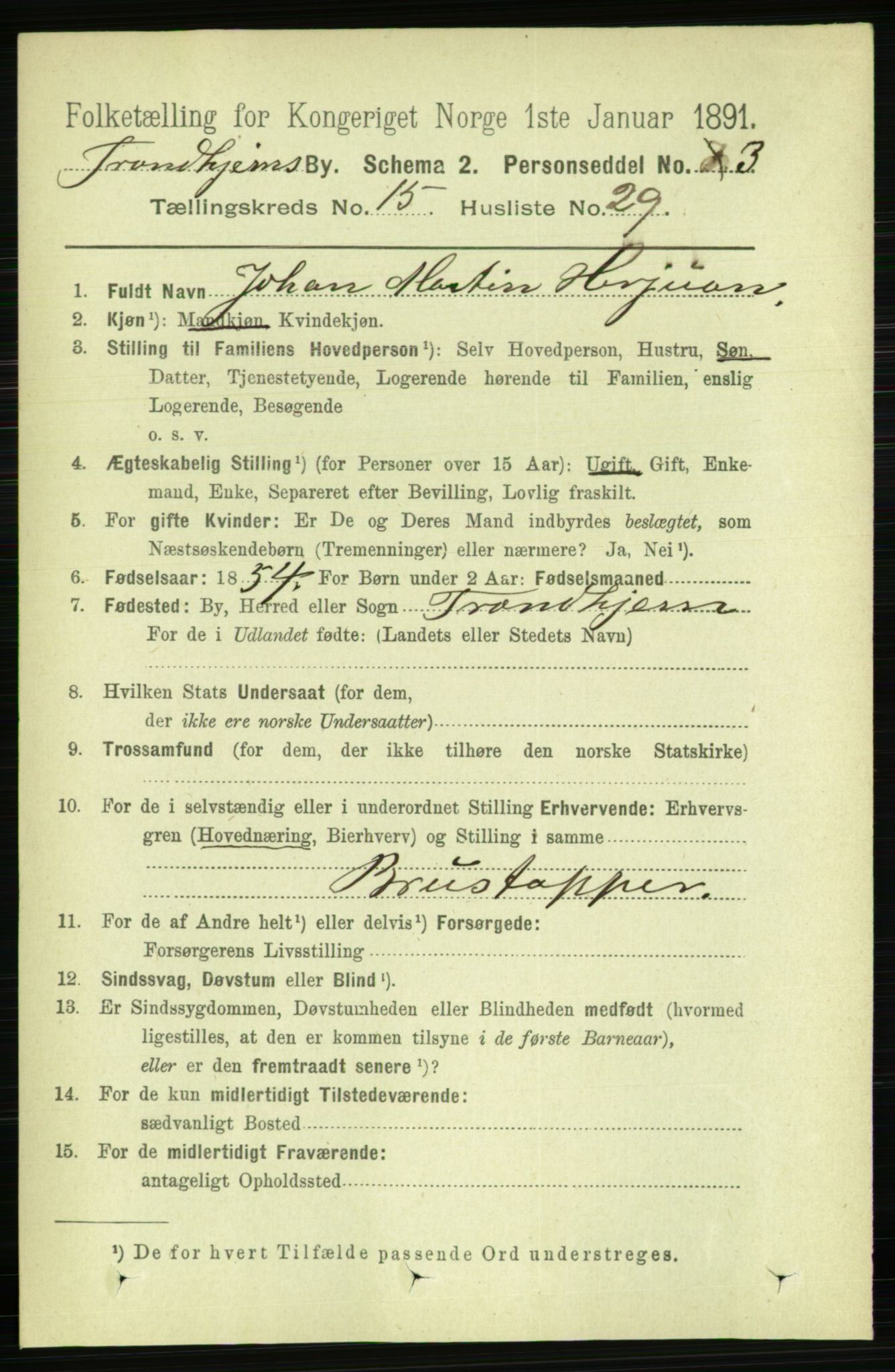 RA, 1891 census for 1601 Trondheim, 1891, p. 11925