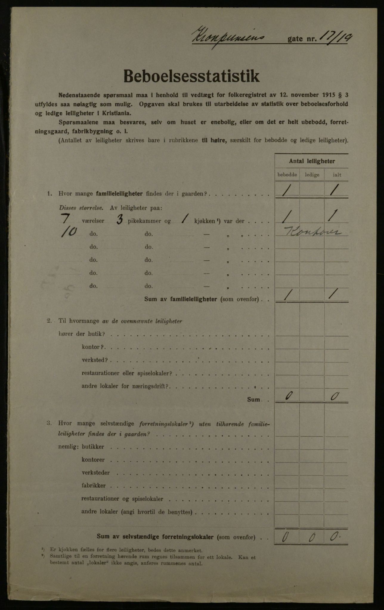 OBA, Municipal Census 1923 for Kristiania, 1923, p. 61275