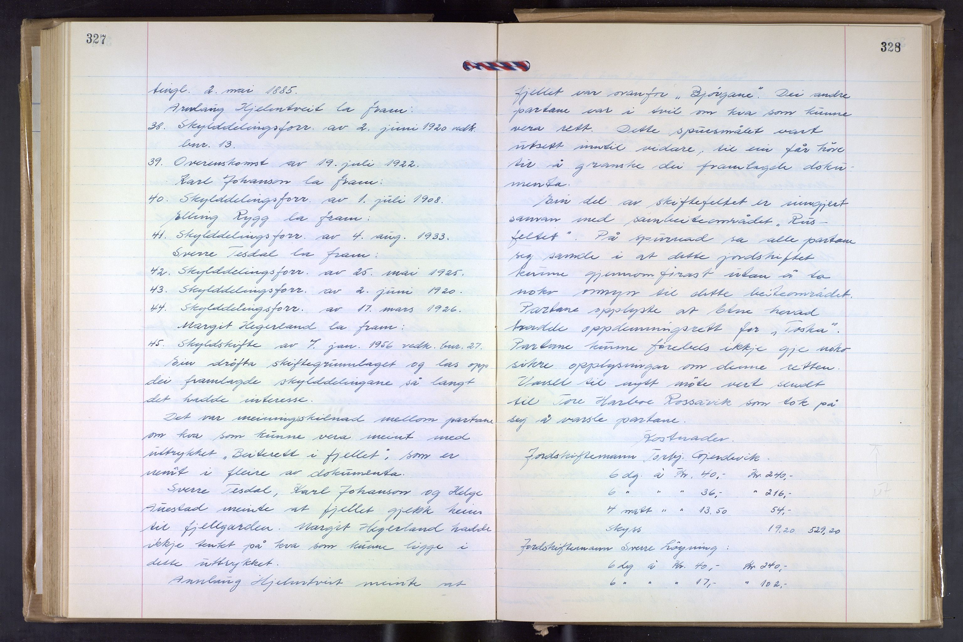 Hordaland jordskiftedøme - VII Indre Sunnhordland jordskiftedistrikt, AV/SAB-A-7401/A/Aa/L0031: Forhandlingsprotokoll, 1960-1967, p. 327-328