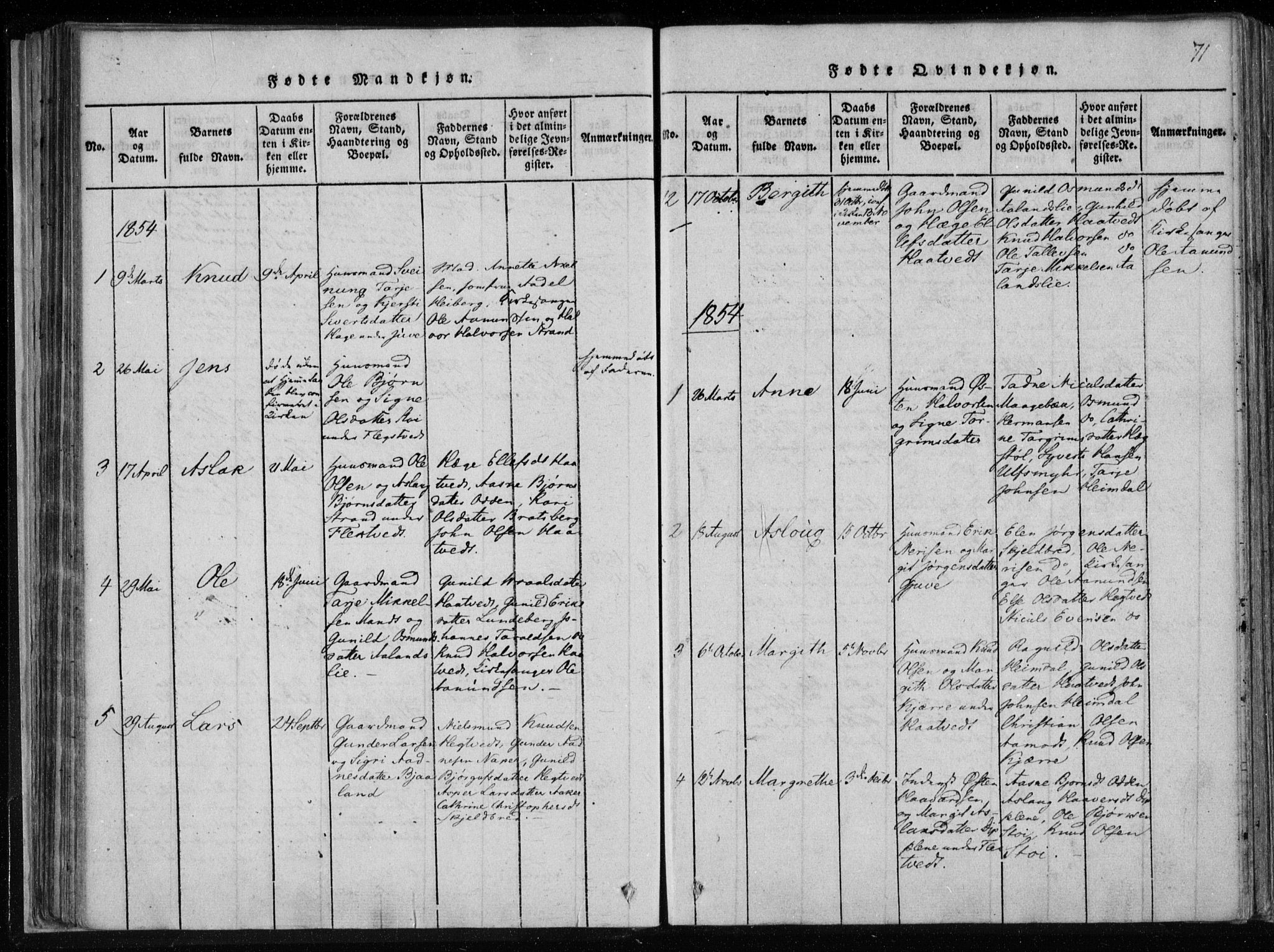 Lårdal kirkebøker, SAKO/A-284/F/Fa/L0005: Parish register (official) no. I 5, 1815-1860, p. 71