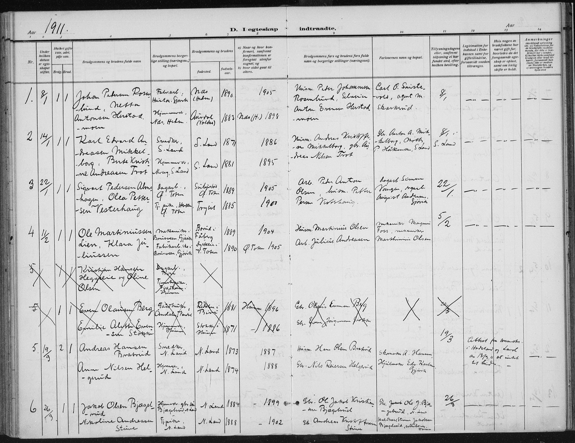 Vardal prestekontor, SAH/PREST-100/H/Ha/Haa/L0013: Parish register (official) no. 13, 1901-1911