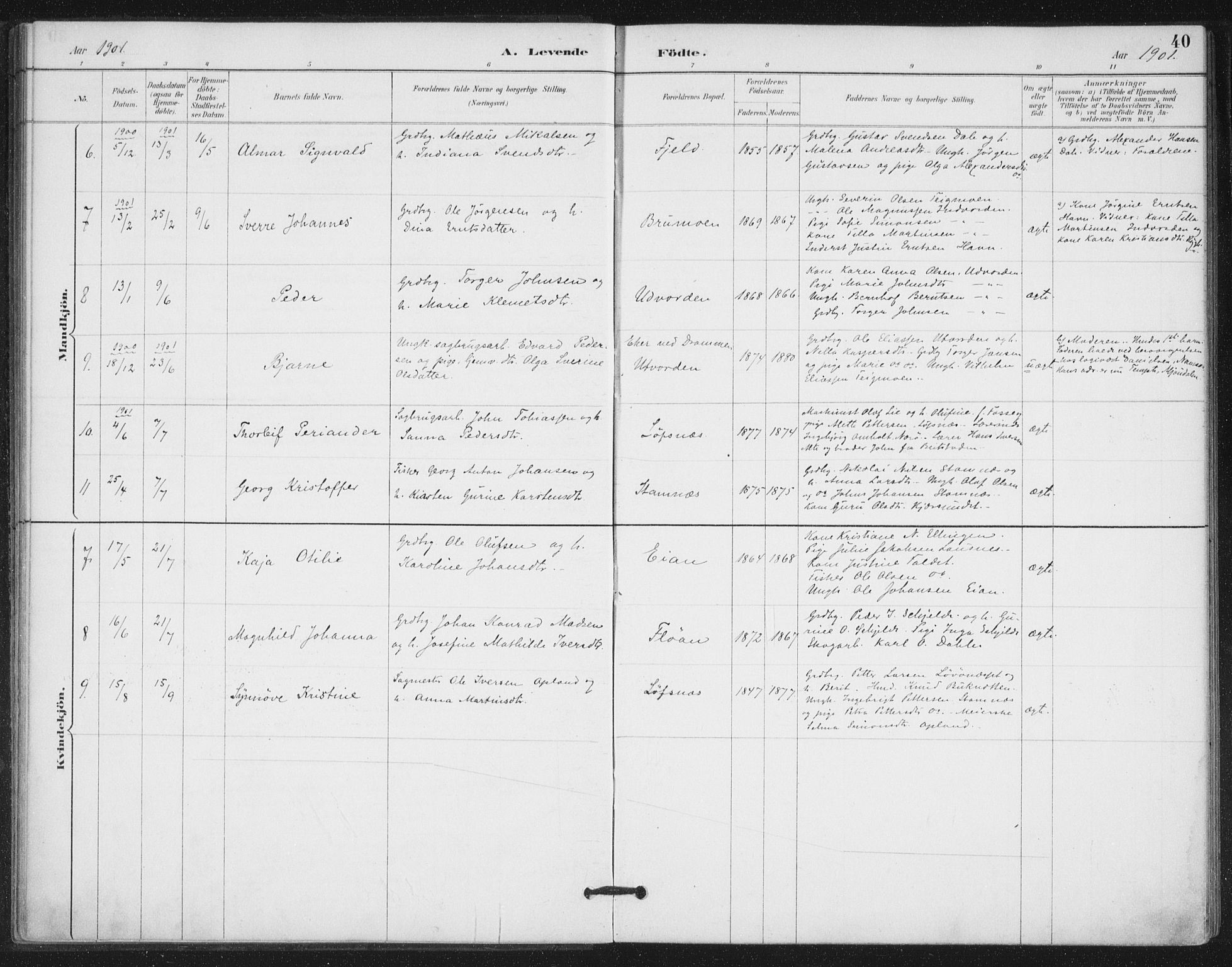 Ministerialprotokoller, klokkerbøker og fødselsregistre - Nord-Trøndelag, SAT/A-1458/772/L0603: Parish register (official) no. 772A01, 1885-1912, p. 40
