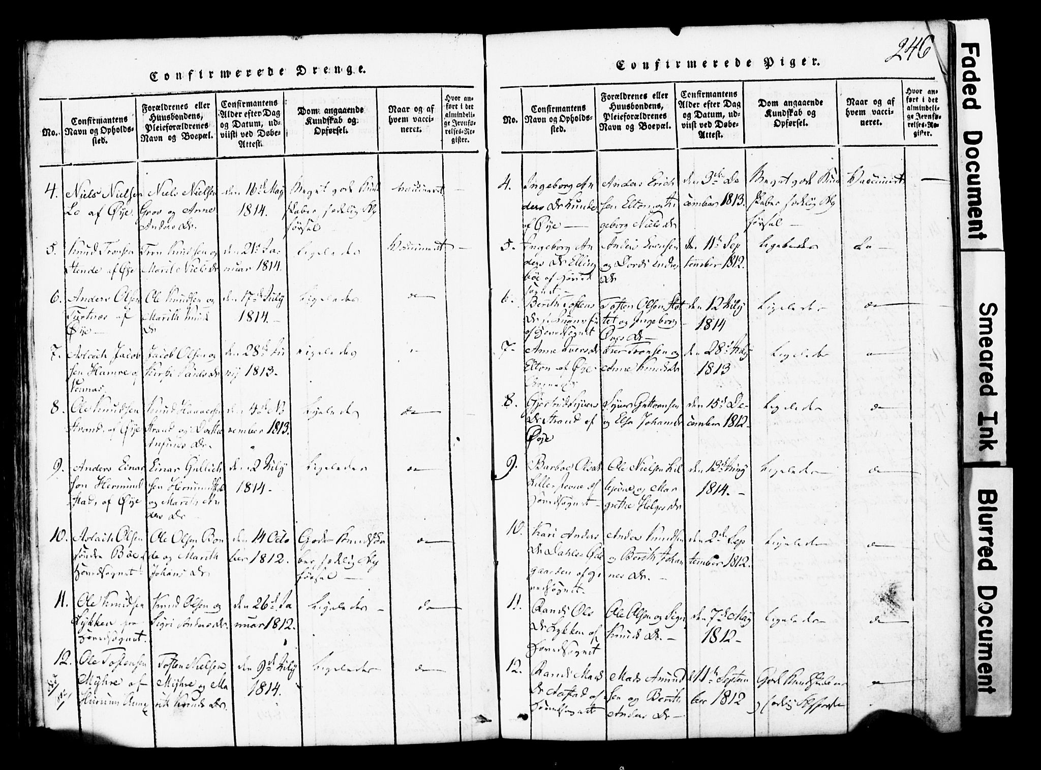 Vang prestekontor, Valdres, SAH/PREST-140/H/Hb/L0001: Parish register (copy) no. 1, 1814-1820, p. 246