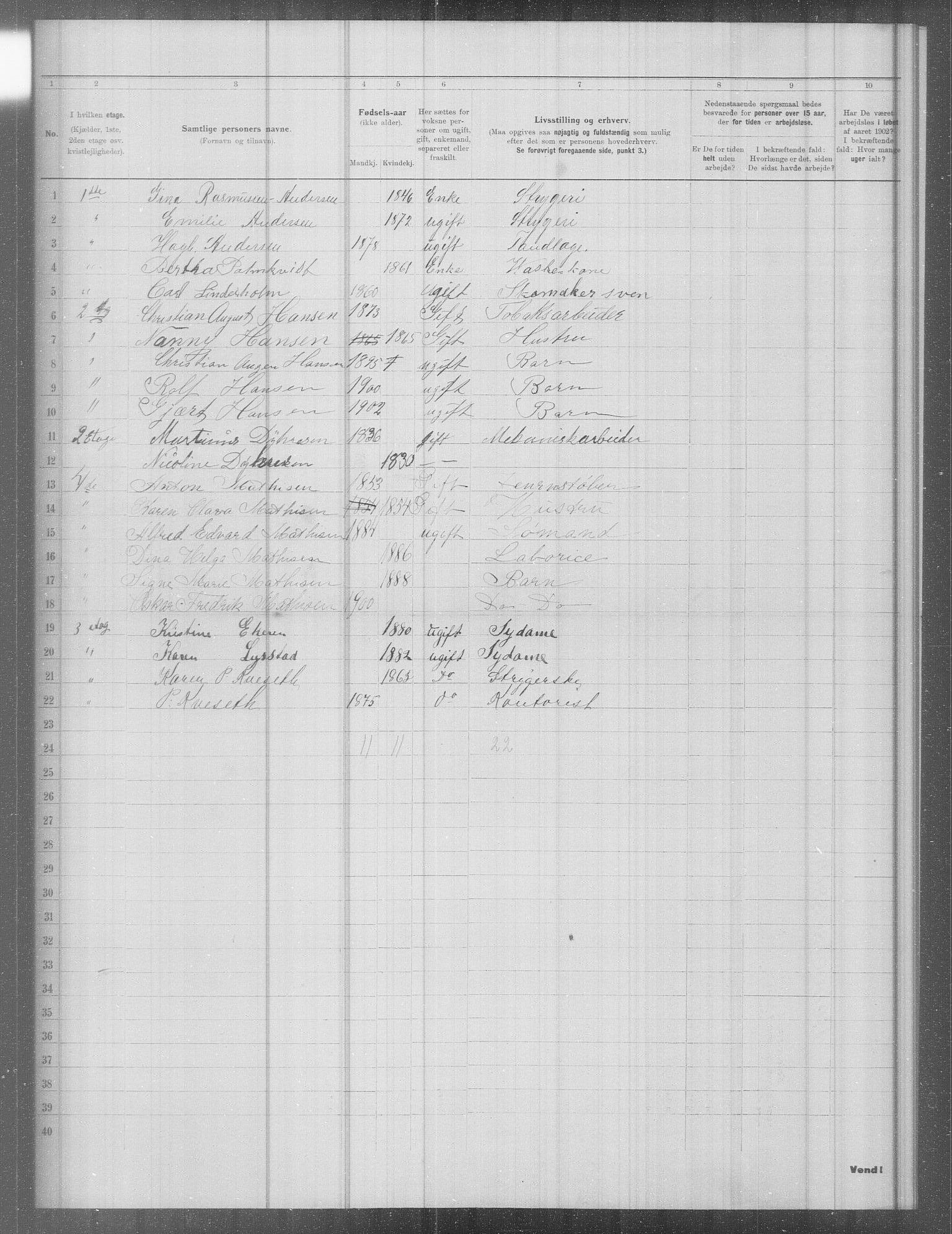 OBA, Municipal Census 1902 for Kristiania, 1902, p. 10475