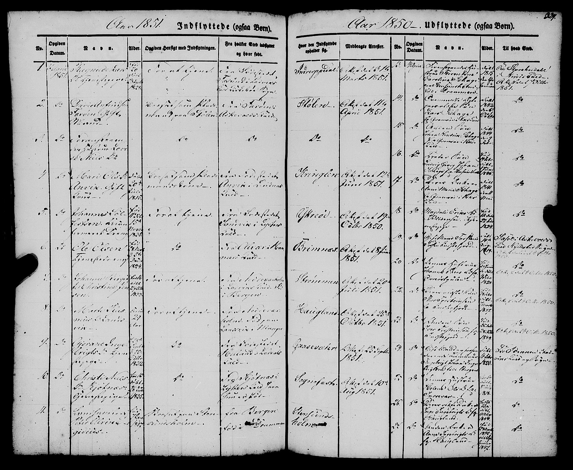 Gulen sokneprestembete, SAB/A-80201/H/Haa/Haaa/L0021: Parish register (official) no. A 21, 1848-1858, p. 329