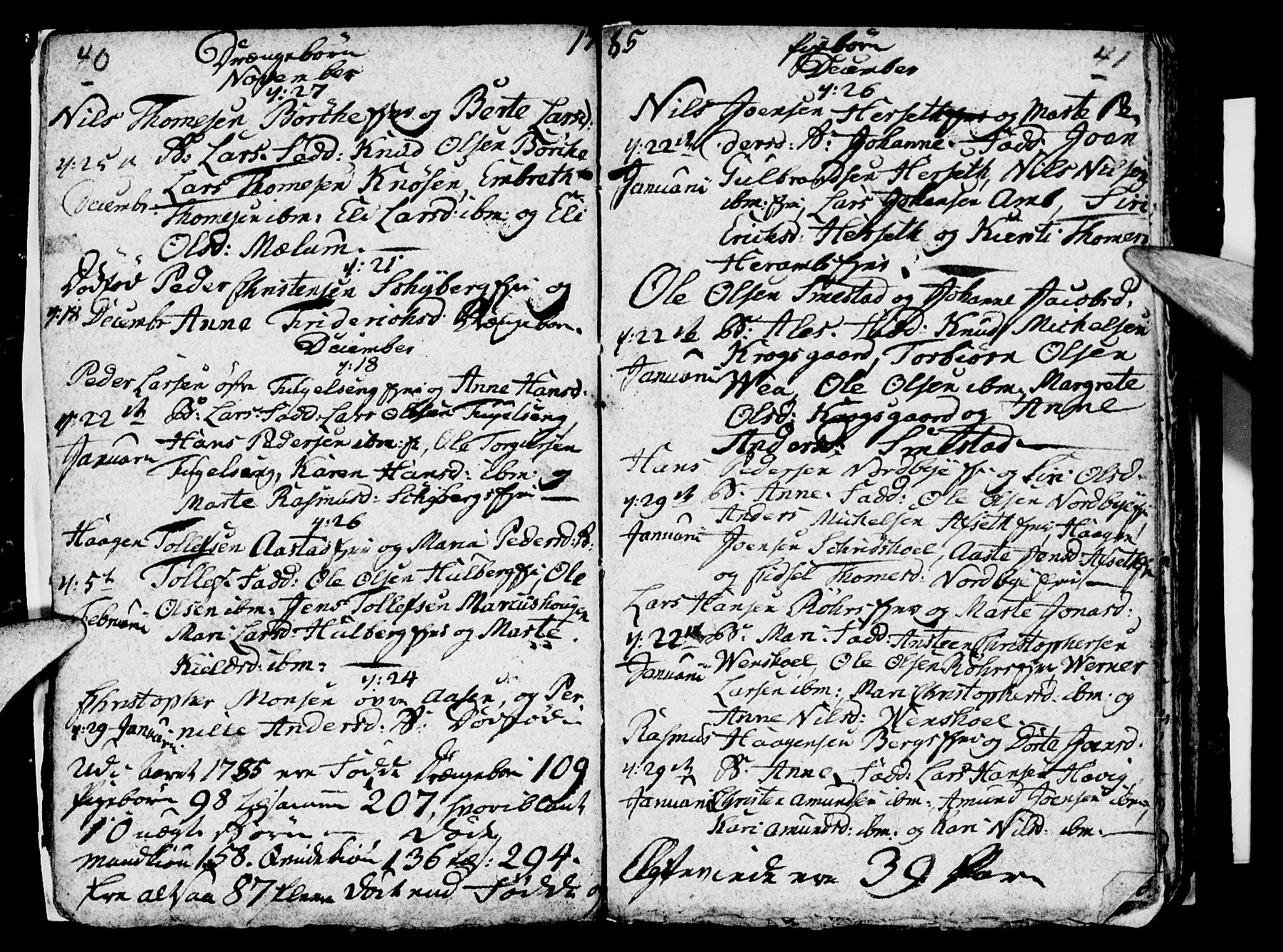 Ringsaker prestekontor, AV/SAH-PREST-014/I/Ia/L0005/0004: Parish register draft no. 5.4, 1785-1789, p. 40-41