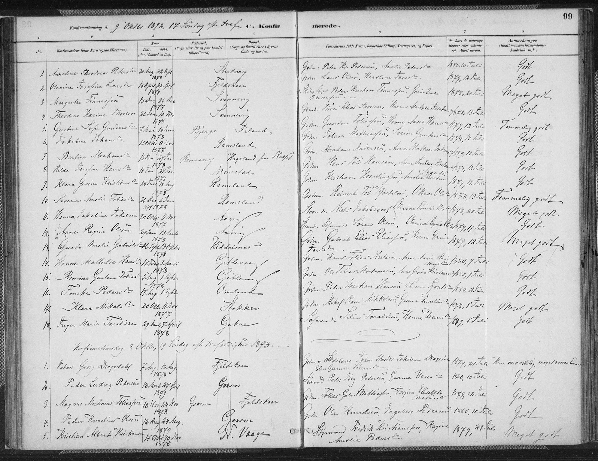 Sør-Audnedal sokneprestkontor, AV/SAK-1111-0039/F/Fa/Faa/L0004: Parish register (official) no. A 4, 1884-1909, p. 99