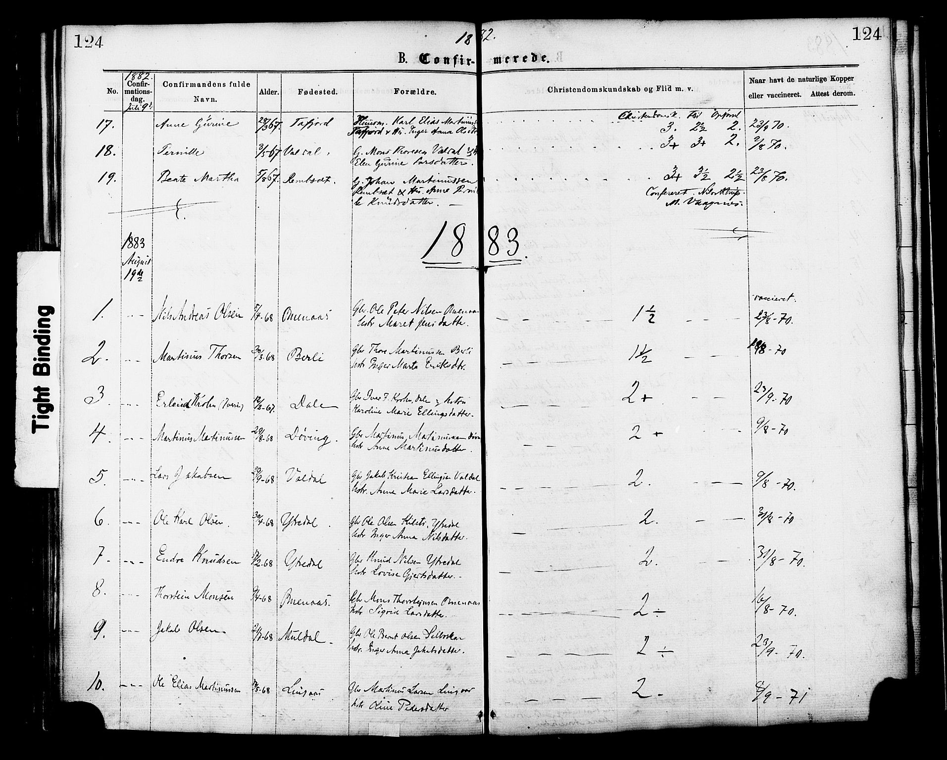 Ministerialprotokoller, klokkerbøker og fødselsregistre - Møre og Romsdal, SAT/A-1454/519/L0254: Parish register (official) no. 519A13, 1868-1883, p. 124