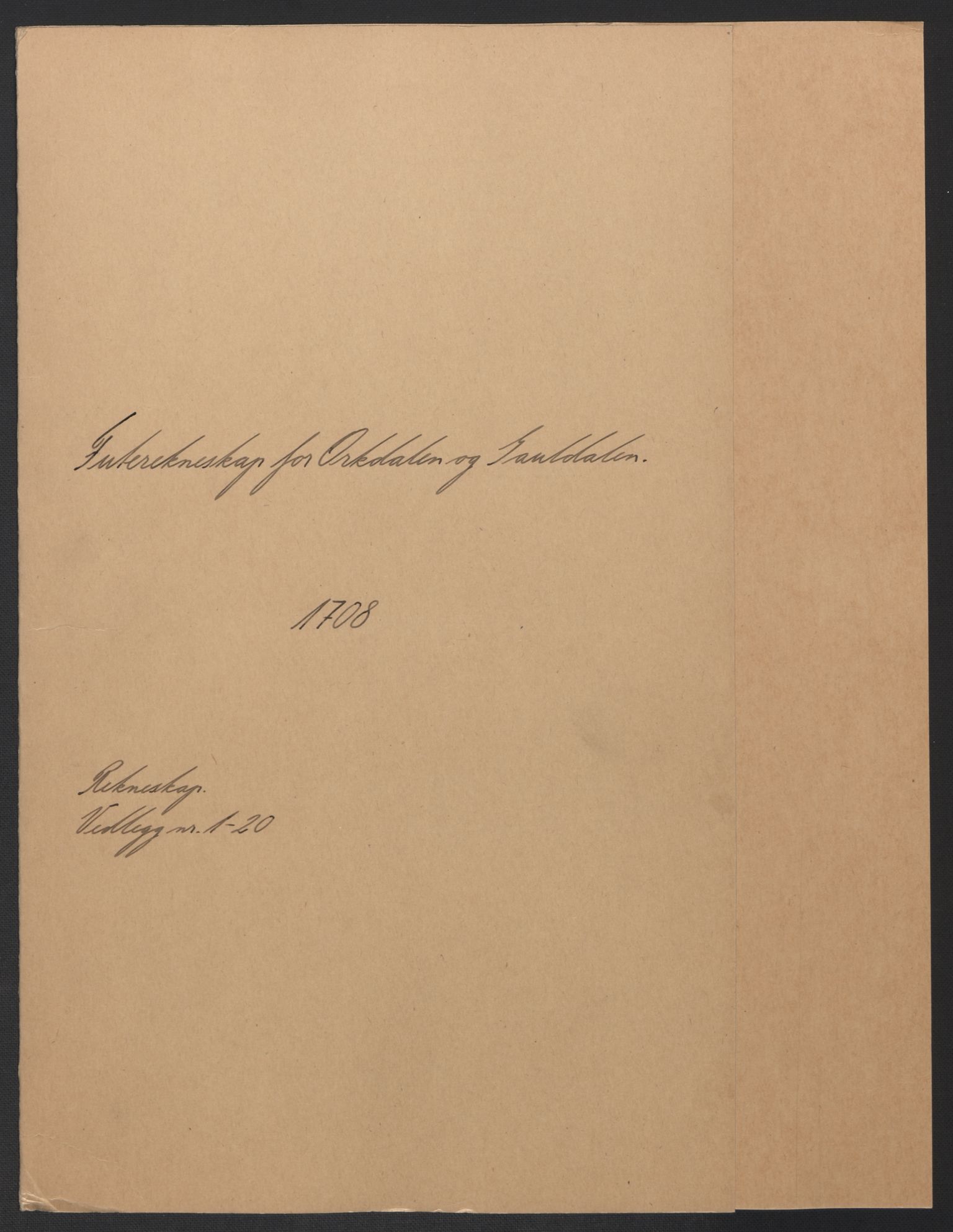 Rentekammeret inntil 1814, Reviderte regnskaper, Fogderegnskap, RA/EA-4092/R60/L3958: Fogderegnskap Orkdal og Gauldal, 1708, p. 2