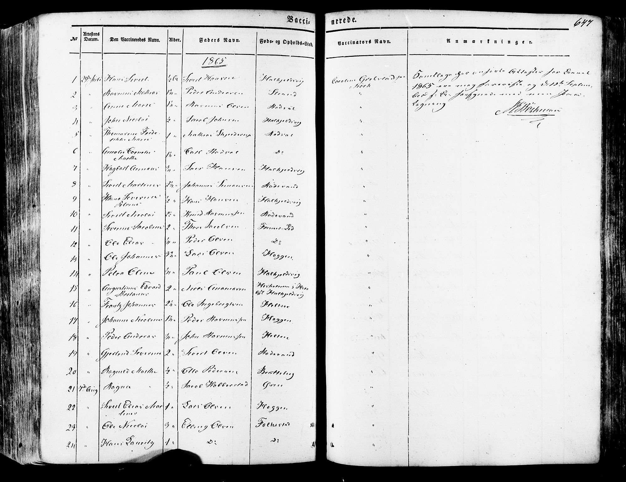 Ministerialprotokoller, klokkerbøker og fødselsregistre - Møre og Romsdal, SAT/A-1454/511/L0140: Parish register (official) no. 511A07, 1851-1878, p. 647
