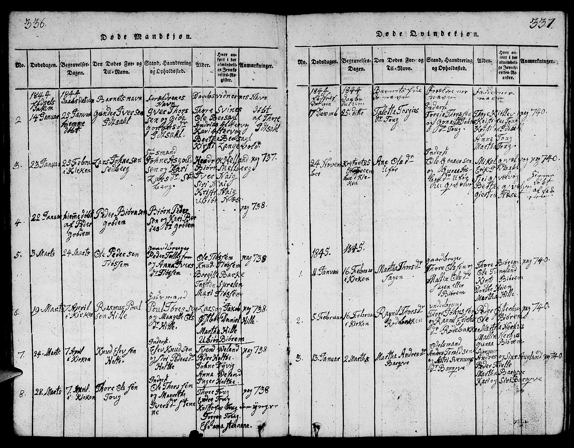 Strand sokneprestkontor, SAST/A-101828/H/Ha/Hab/L0001: Parish register (copy) no. B 1, 1816-1854, p. 336-337